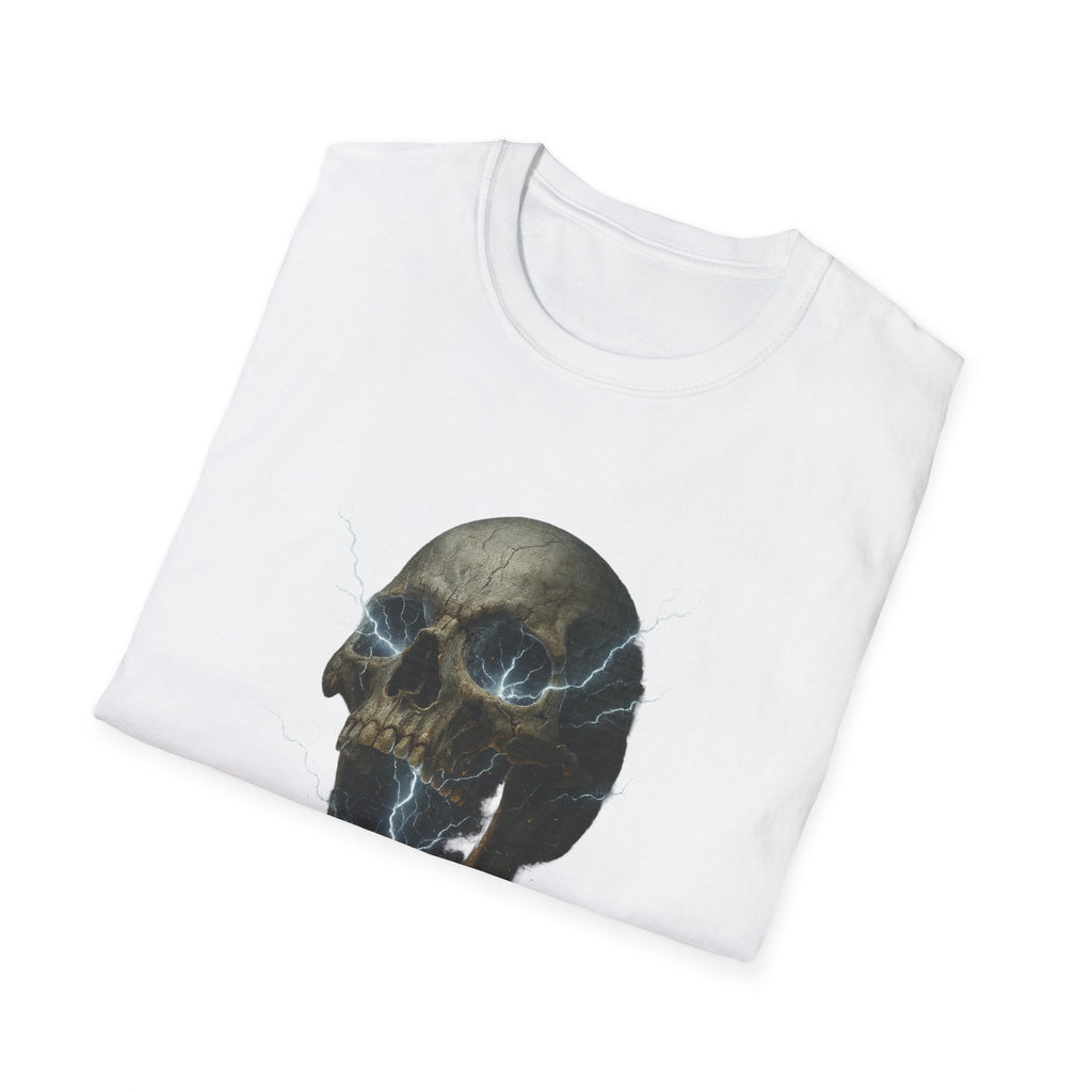 Funny Mens Electric Skull T-Shirt Classic Short Sleeve Shirt Apparel Clothing