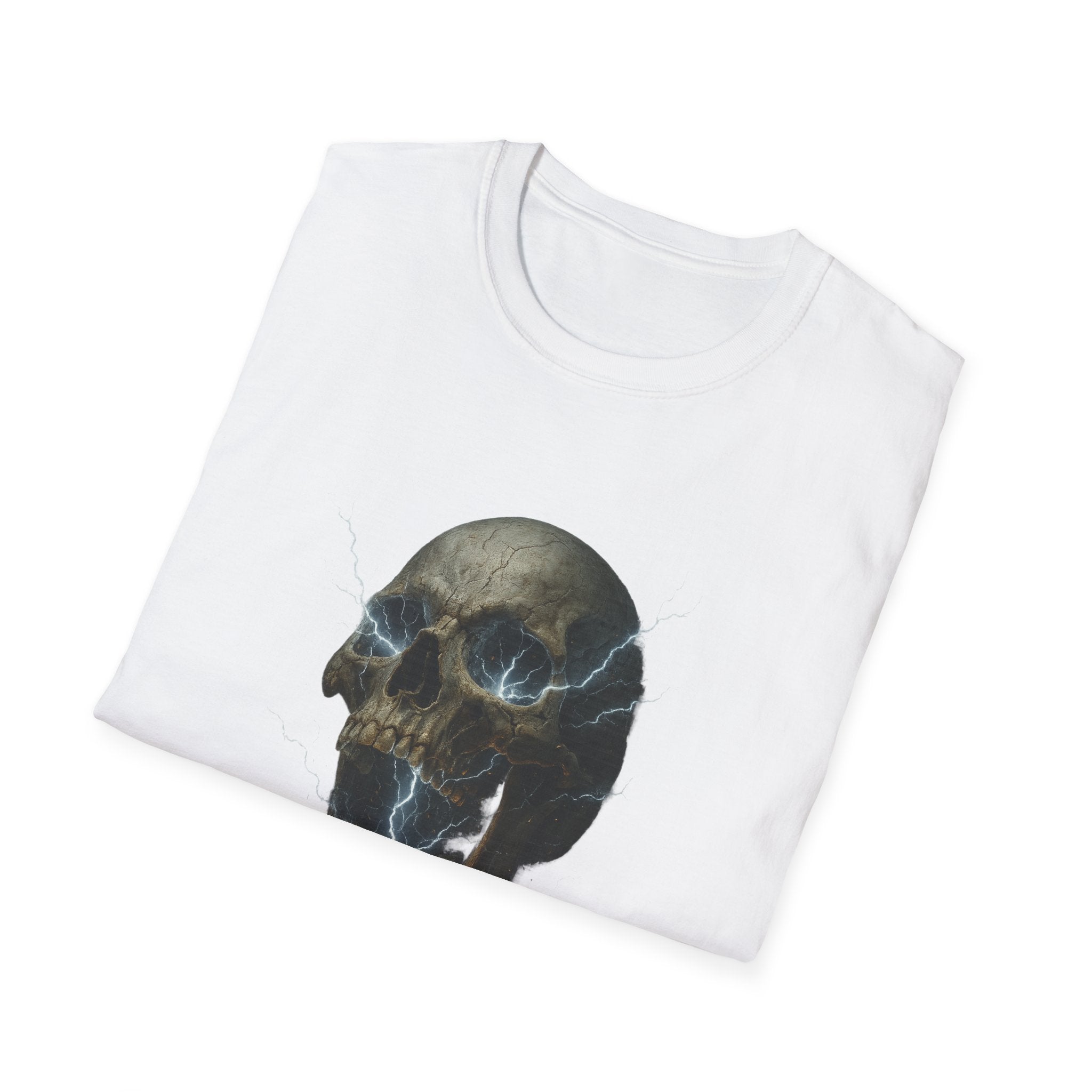Funny Mens Electric Skull T-Shirt Classic Short Sleeve Shirt Apparel Clothing