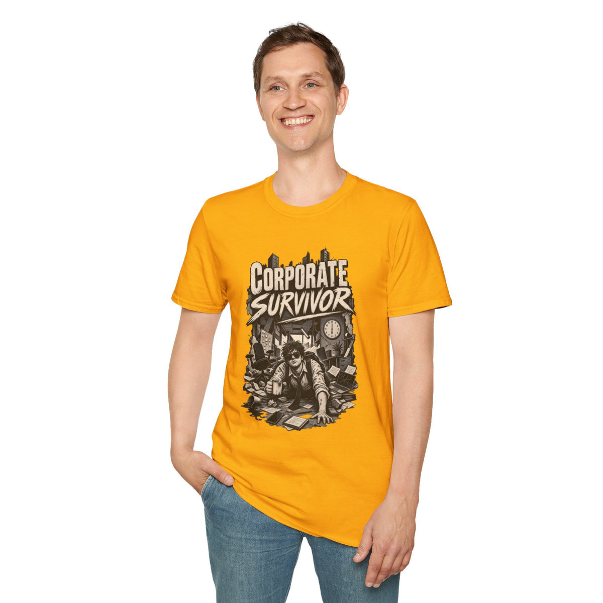 Funny Dark Humor Tshirt — Funny Office Tshirt Dark Humor Graphic Tee Unique Coworker Gift CORPORATE SURVIVOR Shirt