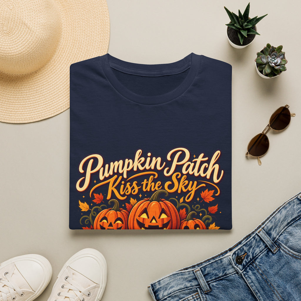 Pumpkin Patch Kiss the Sky Shirt | Cute Fall Jack-O'-Lantern Graphic Tee | Womens Halloween T-Shirt