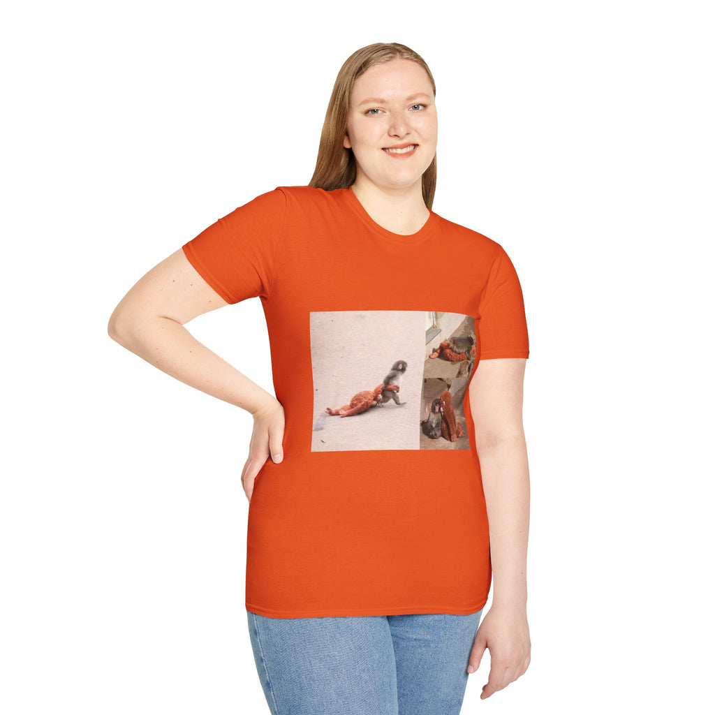 Funny Punch Monkey Viral Animal Tshirt Cute Trendy Unisex Softstyle T-Shirt Gift