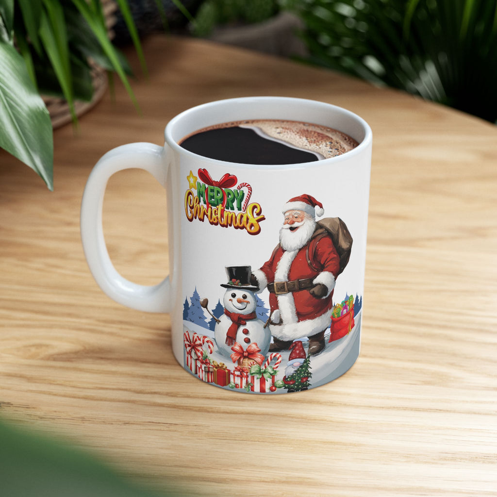Christmas Mug Funny Santa Claus Mug Unique Cute Coffee Cup Snowman Gift Kid Gnom 11oz