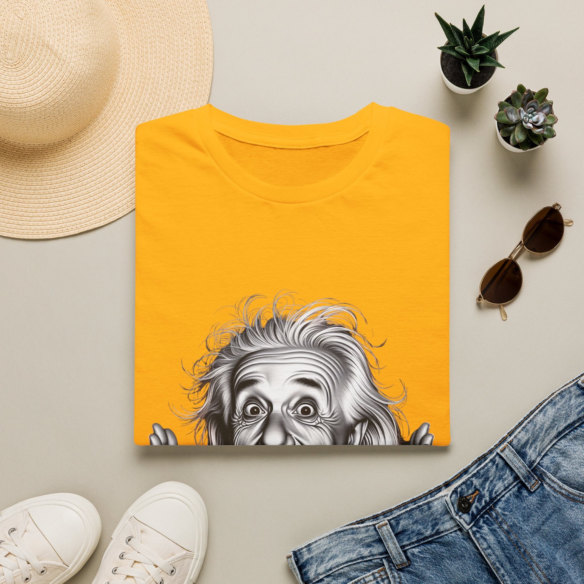 Funny Albert Einstein Print T-Shirt Unisex Softstyle T-Shirt Cotton Unique Gift