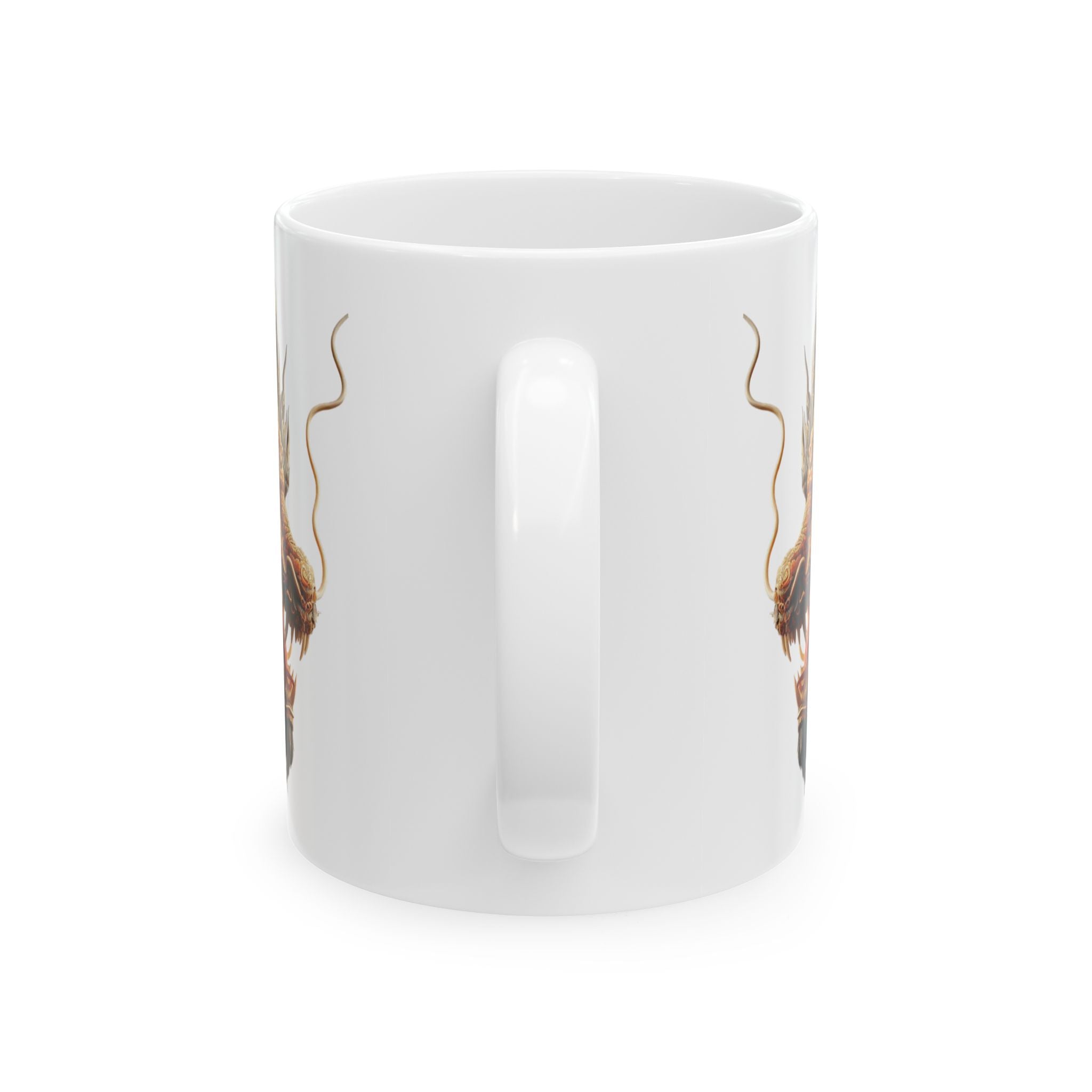 Japan Dragon Mug White Ceramic Tea Coffee Cup Unique Birthday Gift Animal Lover 11oz