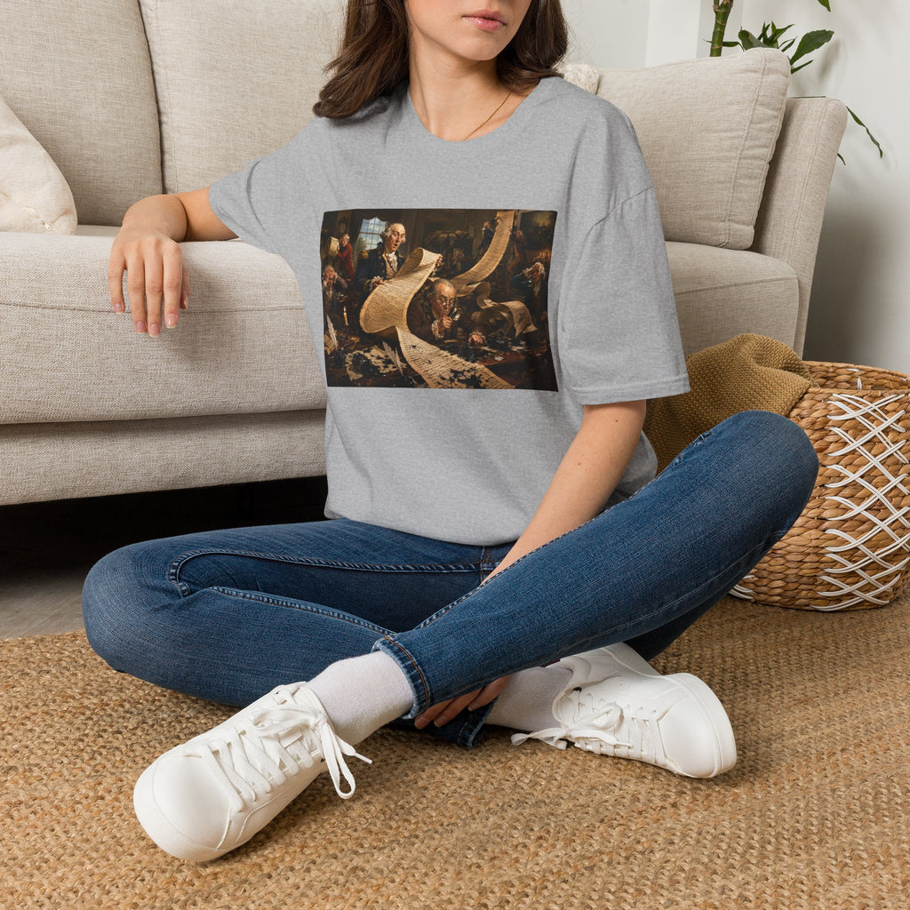 Funny USA Unisex Softstyle T-Shirt Giant Declaration Team Funny Patriotic T-Shirt United States of America Benjamin Franklin George Washington Tshirts