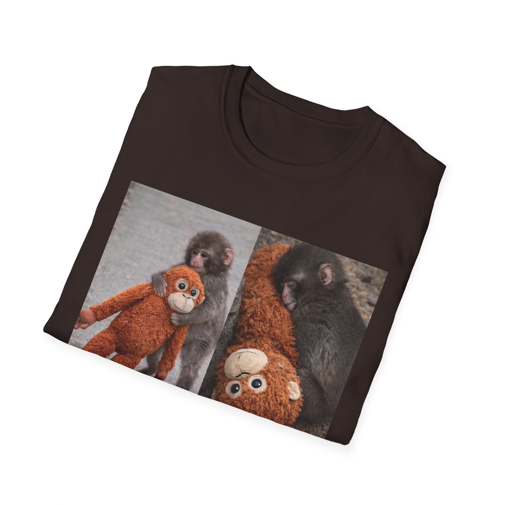 Funny Punch Monkey Viral Animal Tshirt Cute Trendy Unisex Softstyle T-Shirt Gift