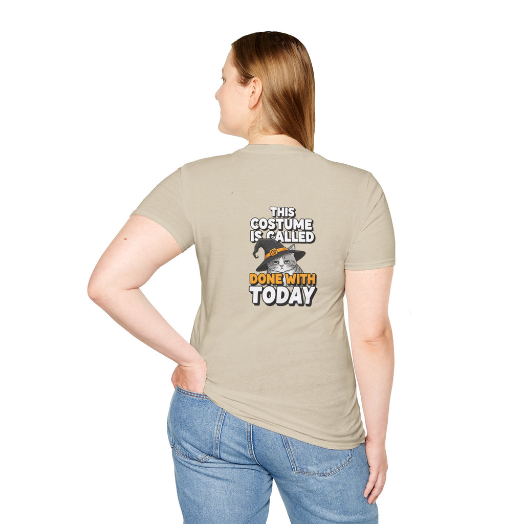 Dark Humor Halloween Shirt This Costume Is Called Done With Today Funny Cat Sarcastic Unisex Softstyle Tee Adult Halloween Gift
