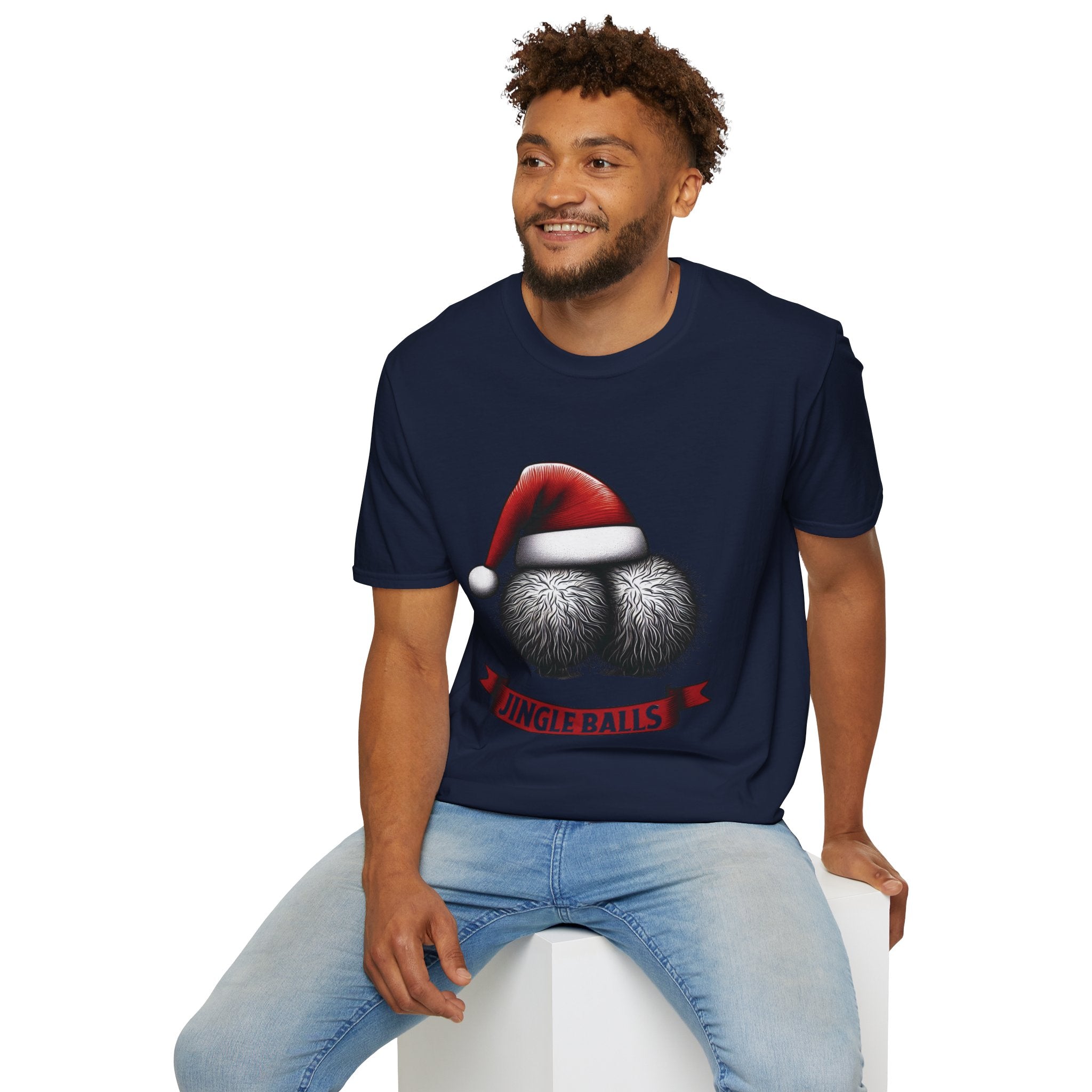 Tshirt Jingle Balls Funny Christmas T-Shirt Xmas Gift Tops Unisex Softstyle 2027