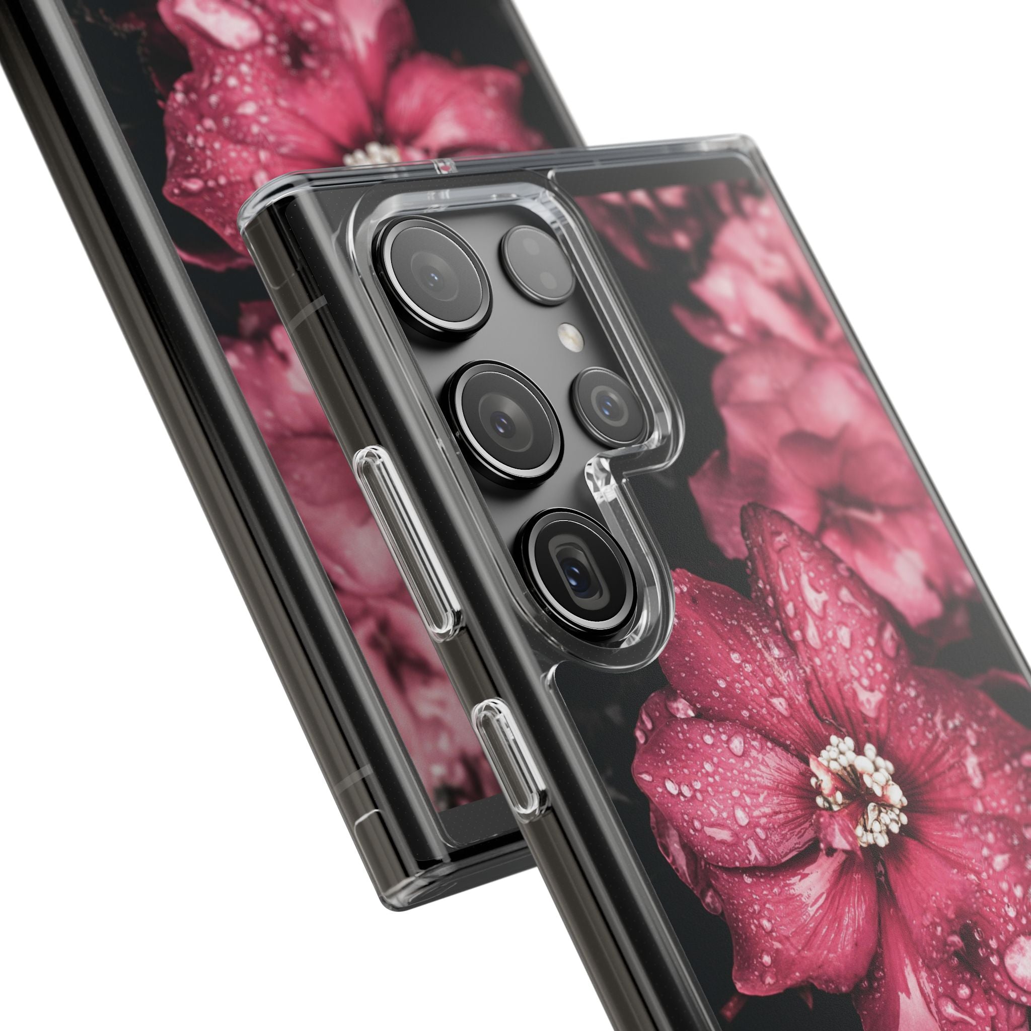 Pink Flowers Clear Cases iPhone Case Samsung Phone Case Unique Gift Cute Phone Cover Unique iPhone 17 Pro Max Phone Case