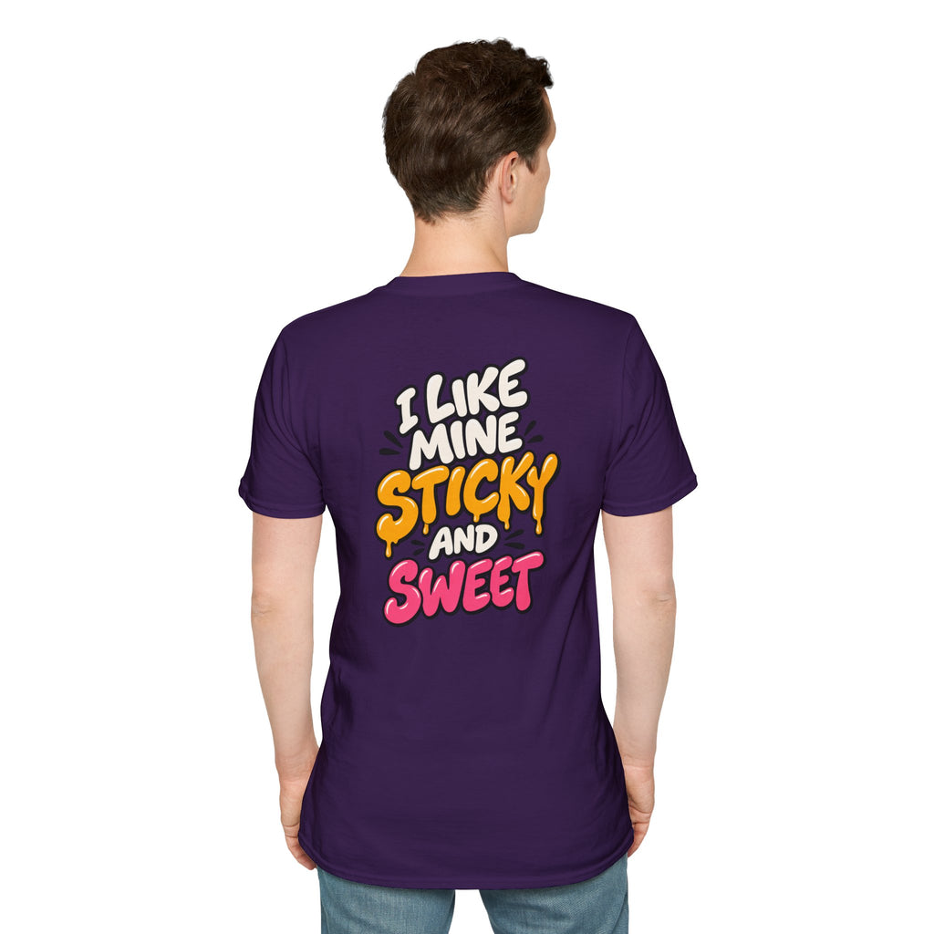 Dark Humor Funny Tshirt I LIKE MINE STICKY AND SWEET Tee Unique Gift