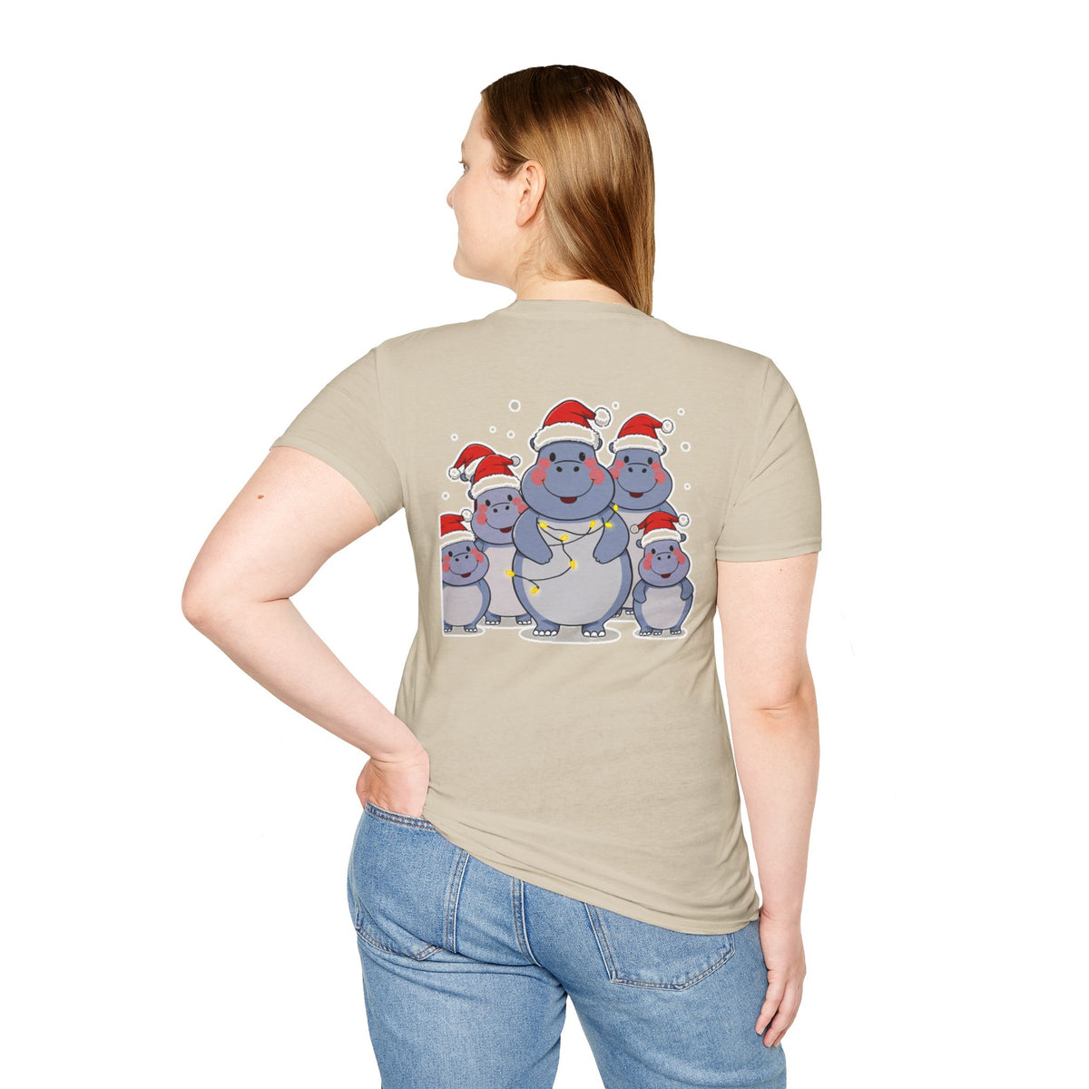 Christmas Hippos Family T-Shirt | Cute Cartoon Unique Holiday Gift Shirt