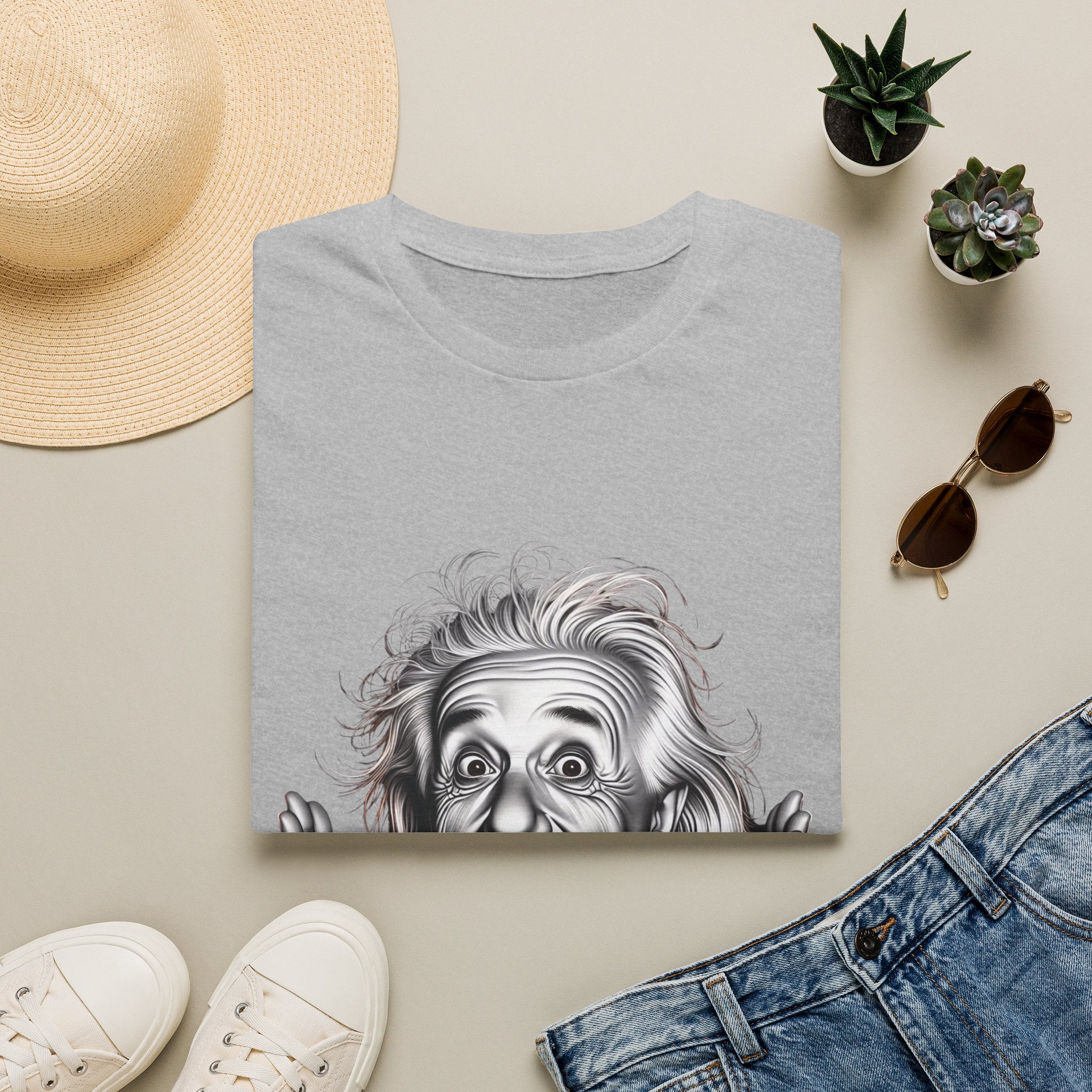 Funny Albert Einstein Print T-Shirt Unisex Softstyle T-Shirt Cotton Unique Gift
