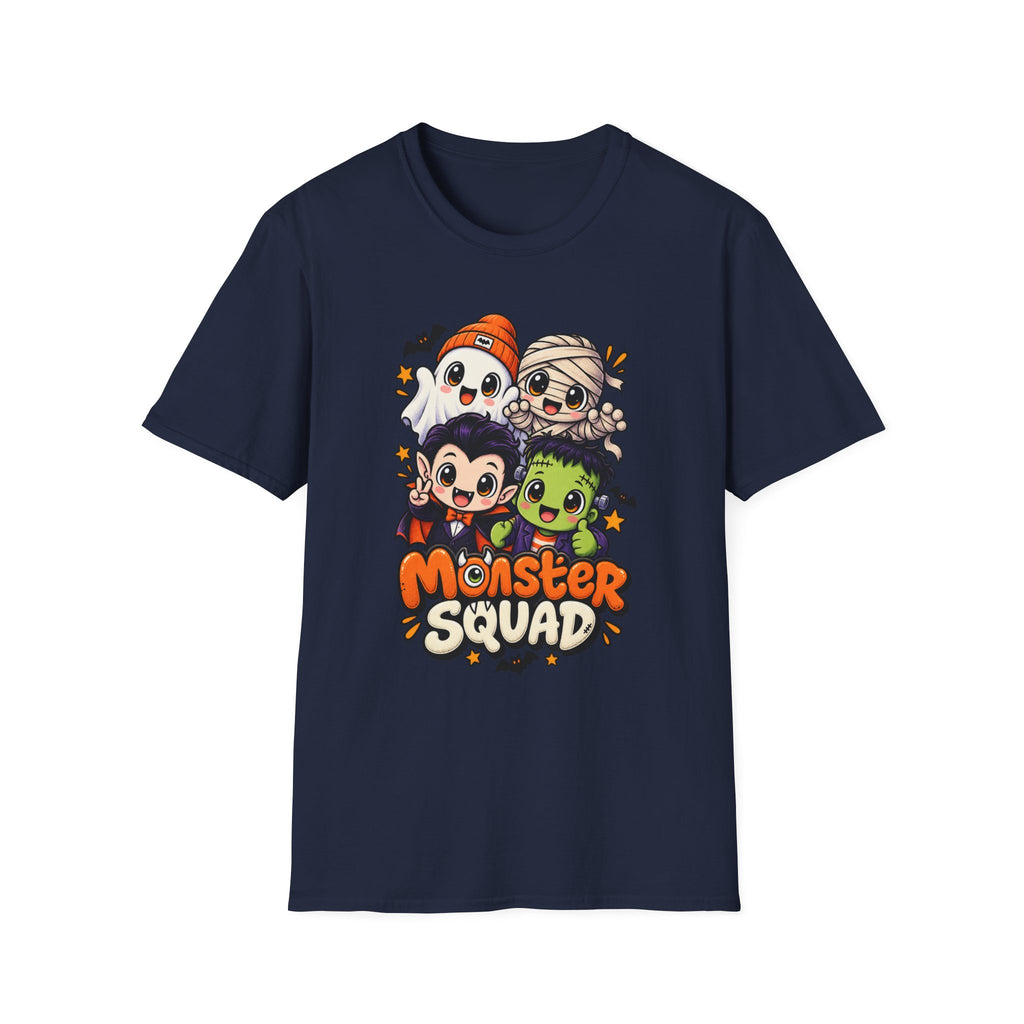 Funny Monster Squad Shirt | Cute Kawaii Halloween Tee | Ghost Mummy Vampire Frankenstein Graphic T-Shirt