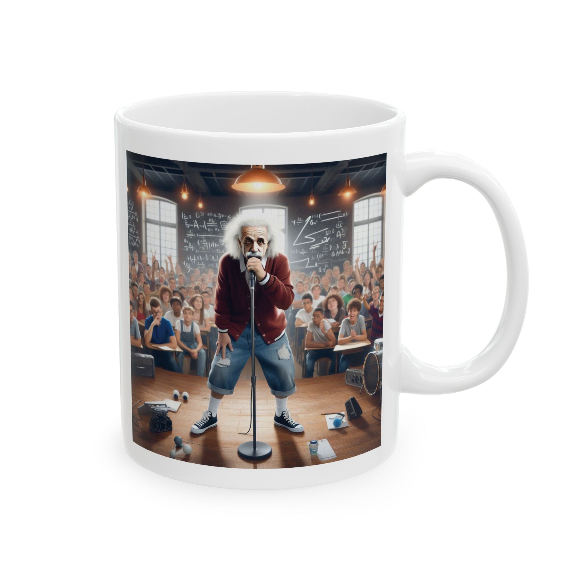 Funny Einstein Mug as a Rapper Tea Coffee Cup Unique Gift Cute Ceramic Mug 11oz