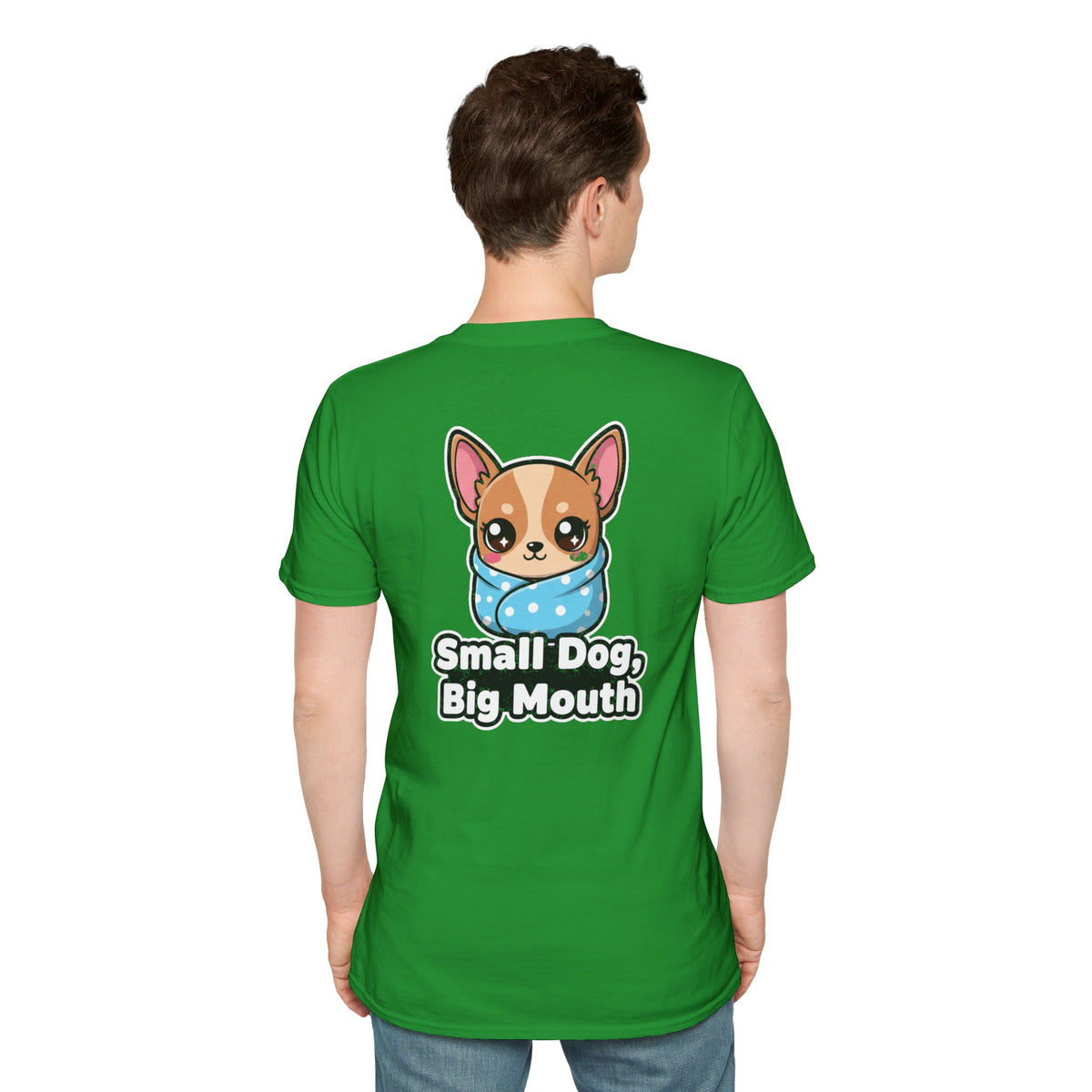 Cute Chihuahua Shirt Small Dog, Big Mouth Funny Dog Lover Unisex Softstyle Tee Gift