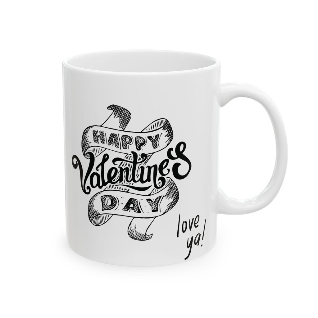 Happy Valentine's Day Mug Love You Heart Unique Ceramic Mug Tea Coffee Cup Gift 11oz
