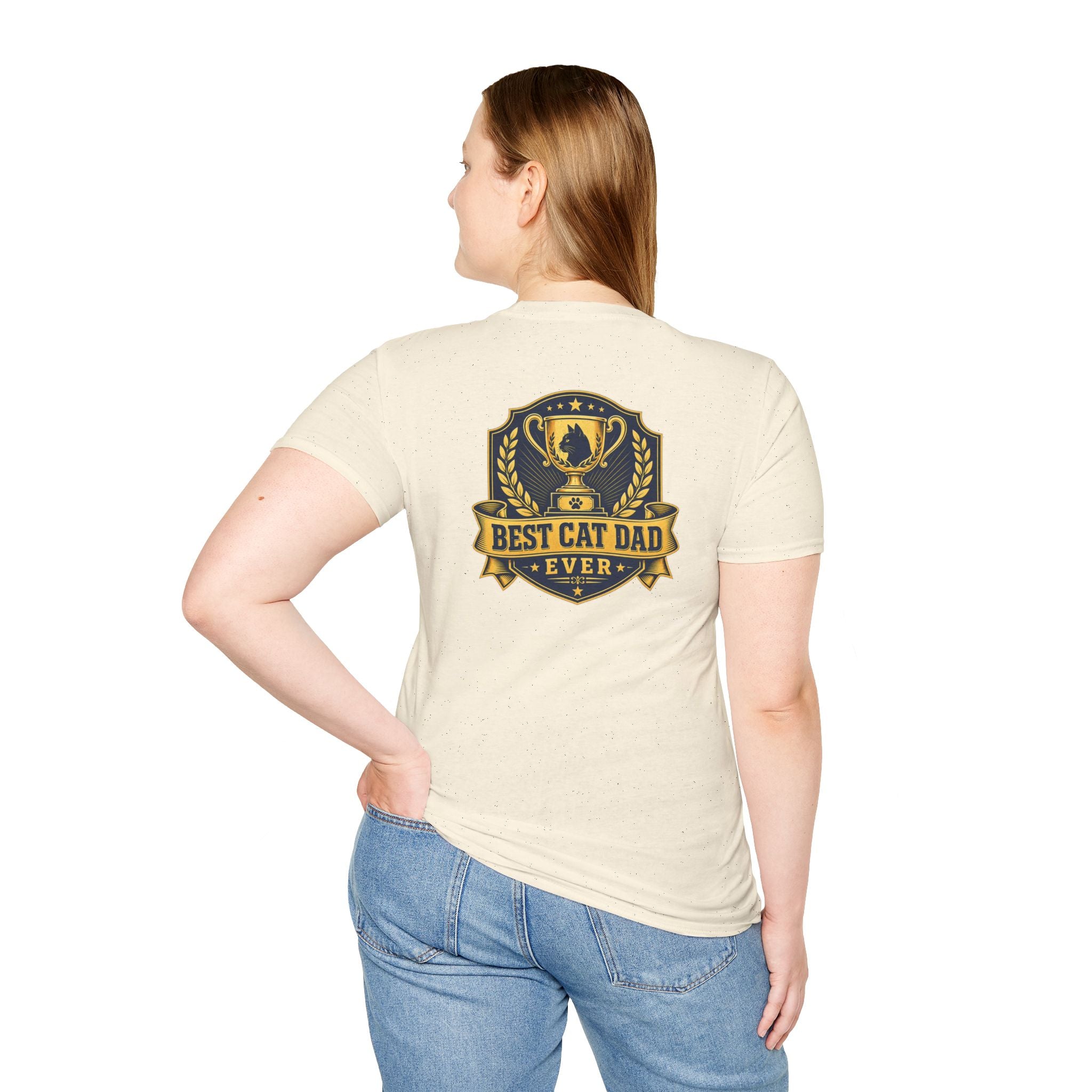 Best Cat Dad Ever Shirt Vintage Trophy Badge Cat Lover Graphic Tee Dark Humor Tee Unique Gift Funny Tshirt