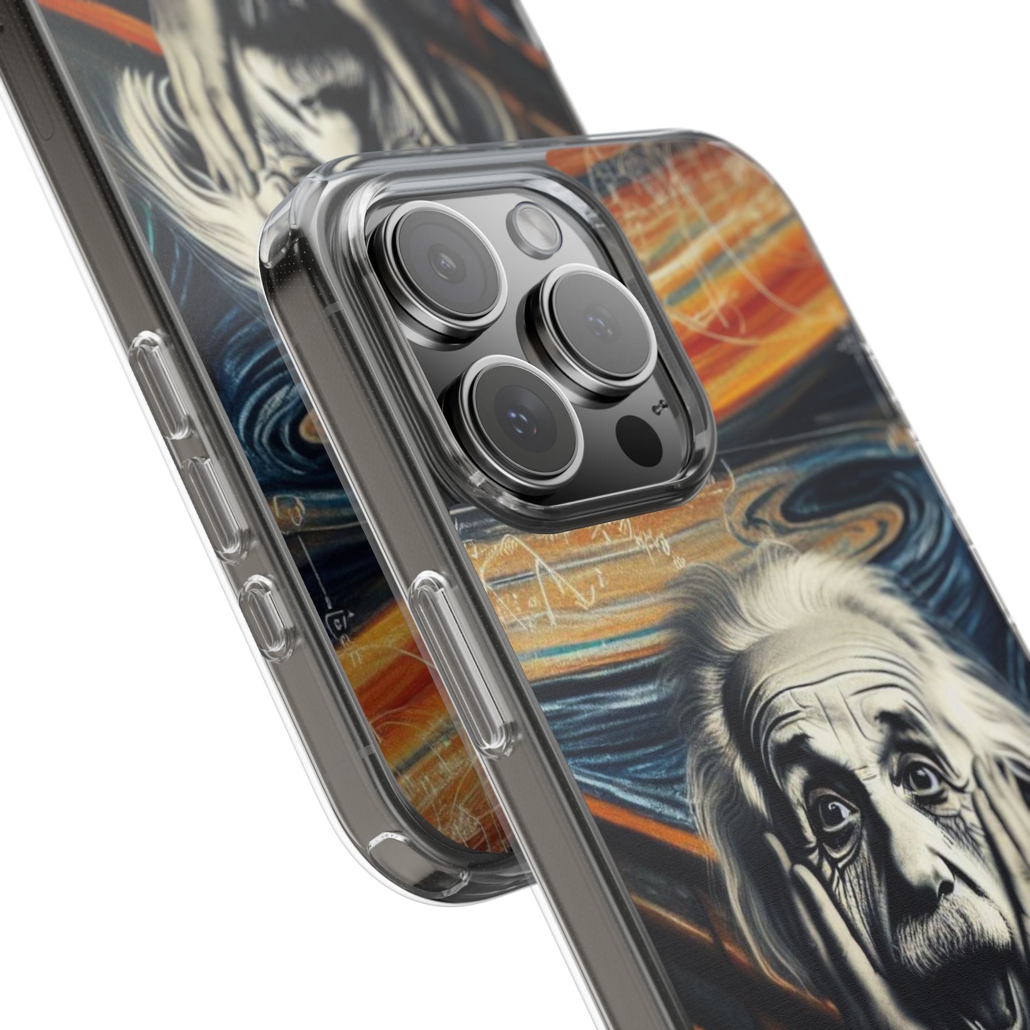 Funny Einstein Clear Phone Cases Edvard Munch Scream Unique iPhone Samsung Cases