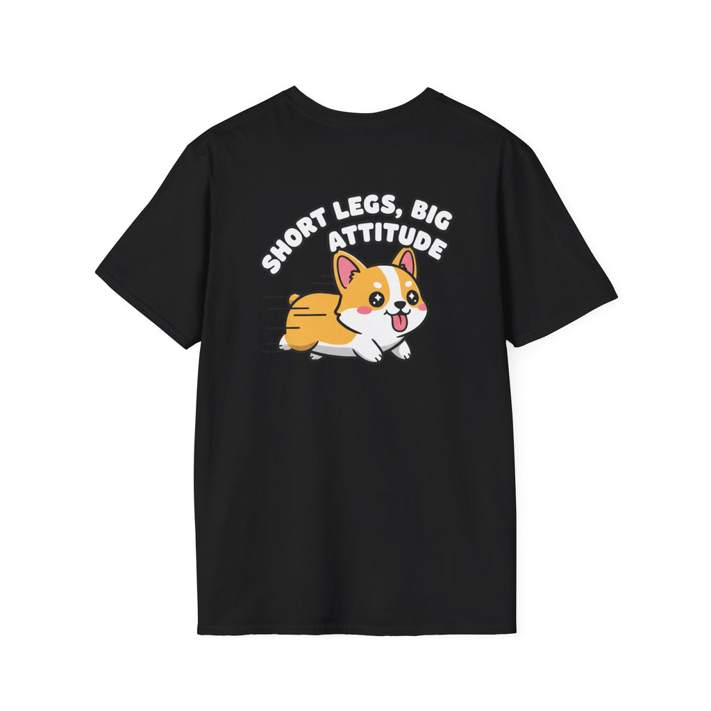 Cute Corgi Shirt Short Legs, Big Attitude Funny Dog Lover Unisex Softstyle Tee Gift