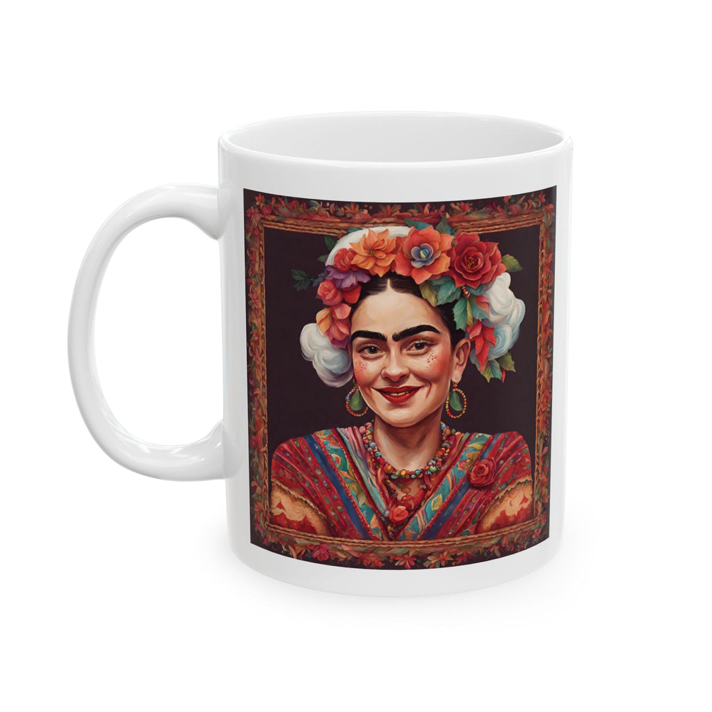 Christmas Mug Gift Frida Kahlo Art Self Portrait Ceramic Coffee Mug Funny Cup