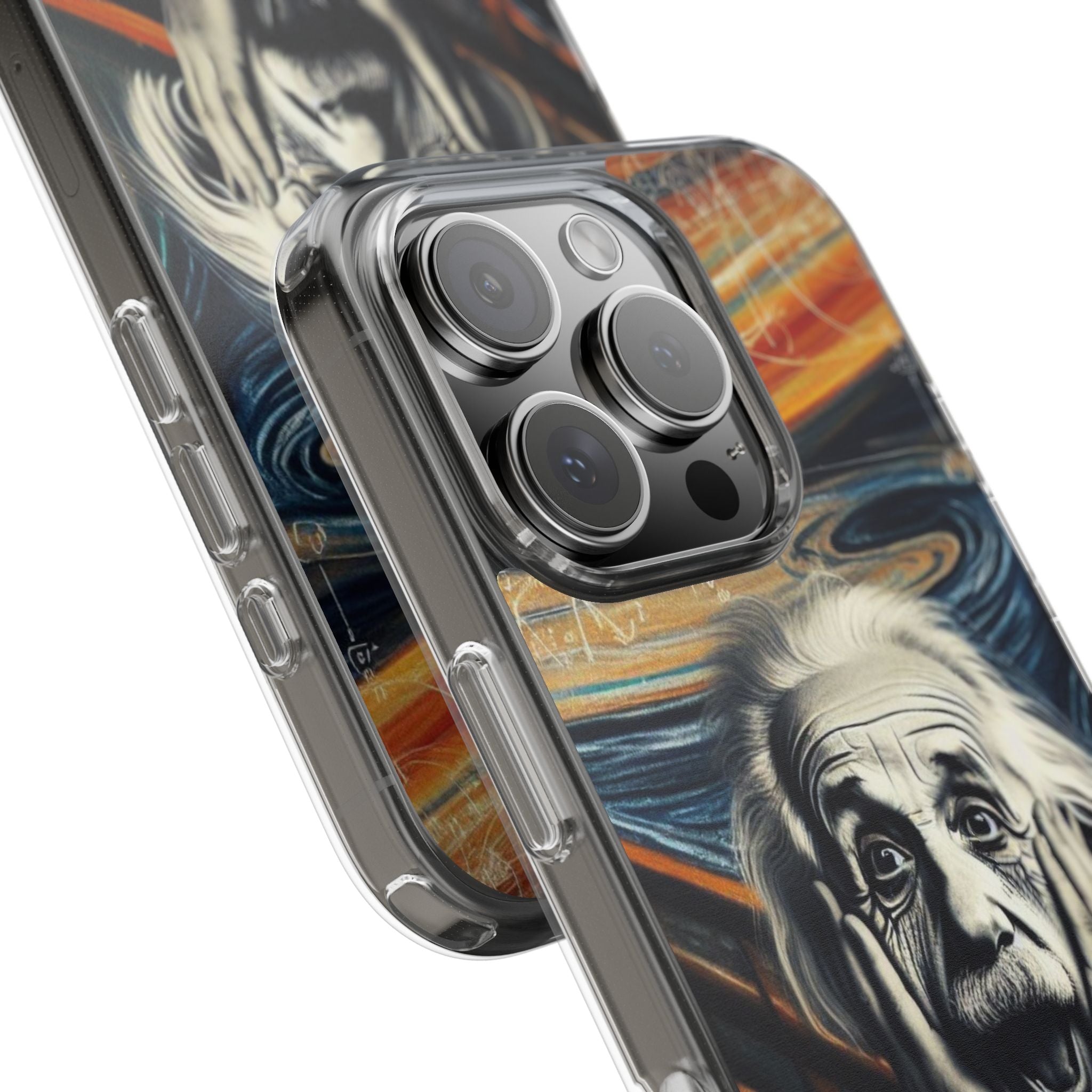 Funny Einstein Clear Phone Cases Edvard Munch Scream Unique iPhone Samsung Cases
