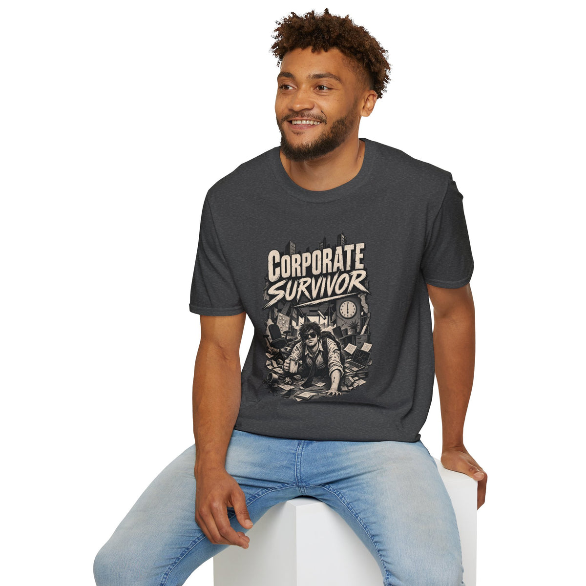 Funny Dark Humor Tshirt — Funny Office Tshirt Dark Humor Graphic Tee Unique Coworker Gift CORPORATE SURVIVOR Shirt