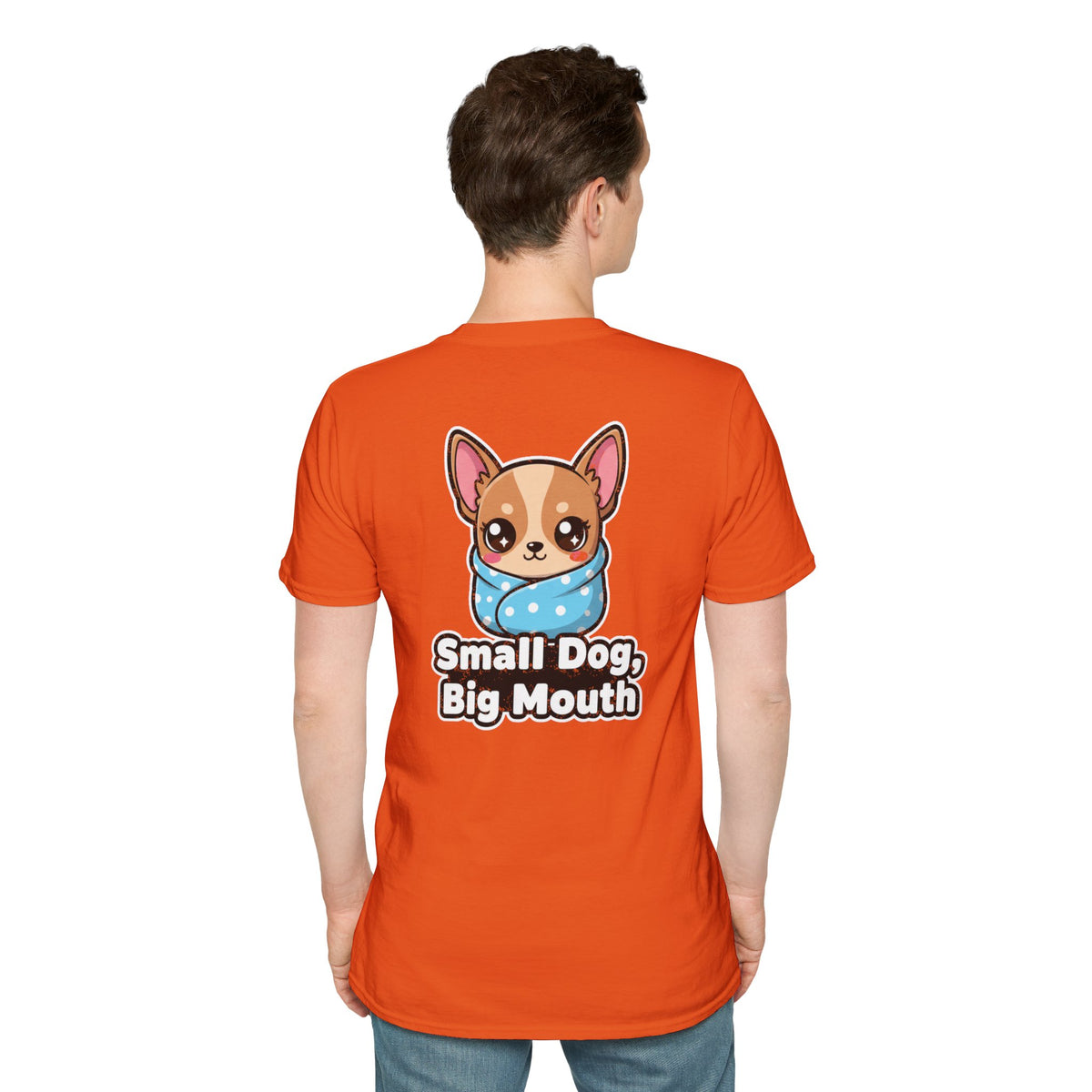Cute Chihuahua Shirt Small Dog, Big Mouth Funny Dog Lover Unisex Softstyle Tee Gift