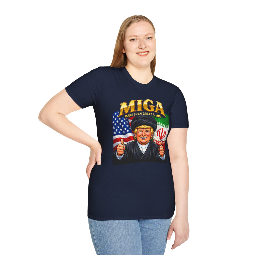 Funny Trump Iranian Flag Shirt Make Iran Great Again MIGA Softstyle T-Shirt Best
