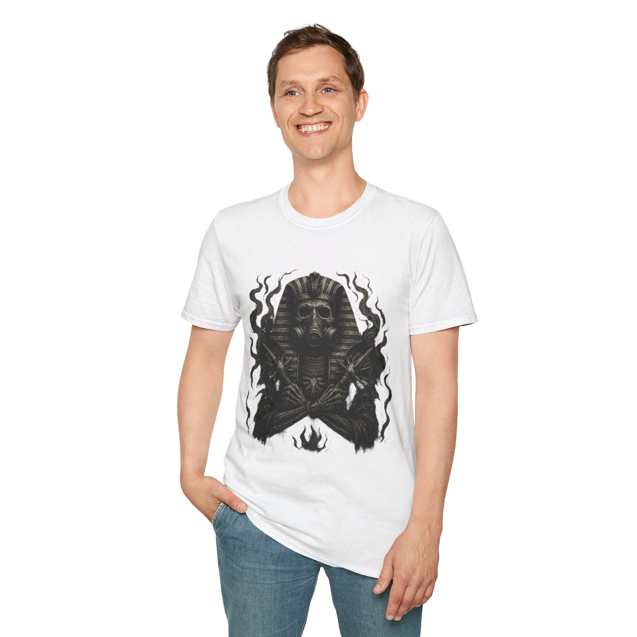 Vintage Mens T-shirts Egyptian Skull Graphic Tees Men Pharaoh Unisex Clothing Best Gift