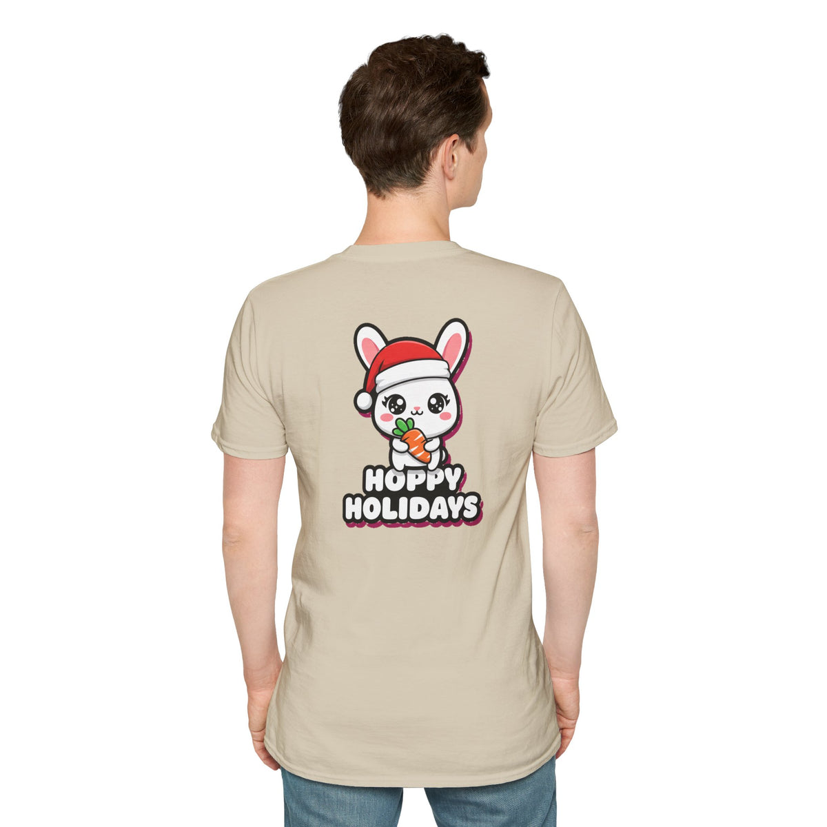 Cute Christmas Shirt Hoppy Holidays Funny Animal Unisex Softstyle Tee Christmas Gift