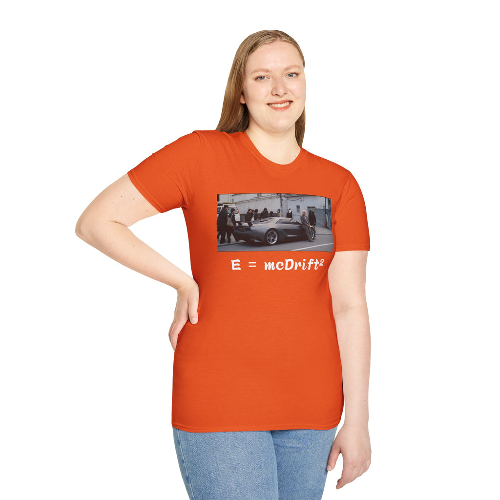 Funny Einstein Drift T-Shirt Speed Racing Car Unisex Softstyle TShirt Gift Men