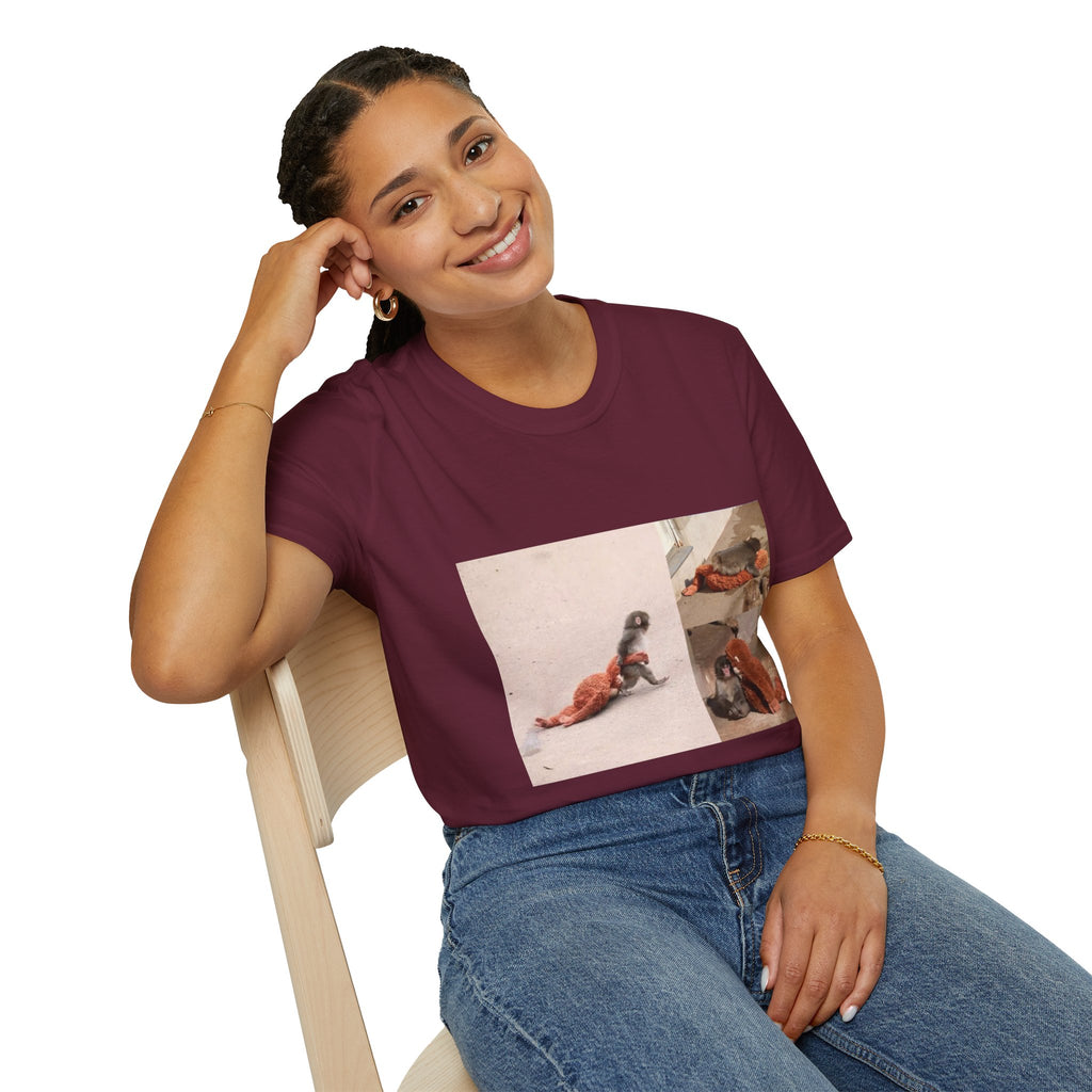 Funny Punch Monkey Viral Animal Tshirt Cute Trendy Unisex Softstyle T-Shirt Gift