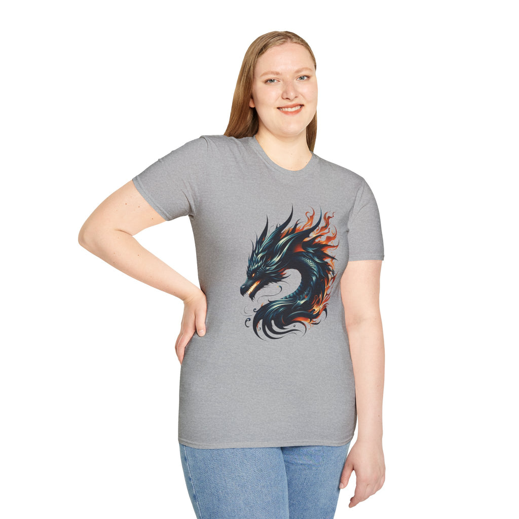 Dragon T-shirt Mens Graphic Tee Clothing Apparel Chinese Symbol Unisex Softstyle