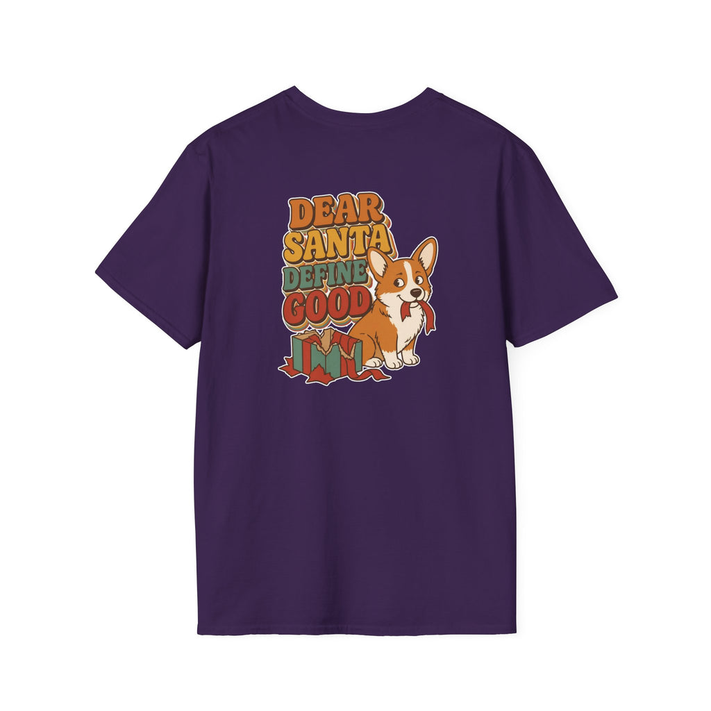 Retro Christmas Dog T-Shirt Dear Santa Define Good Vintage Dog Lover Shirt Unisex Softstyle Tee Christmas Gift