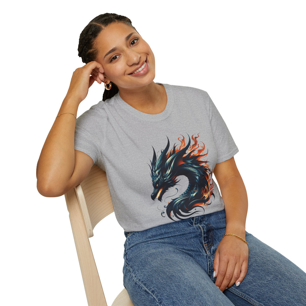 Dragon T-shirt Mens Graphic Tee Clothing Apparel Chinese Symbol Unisex Softstyle