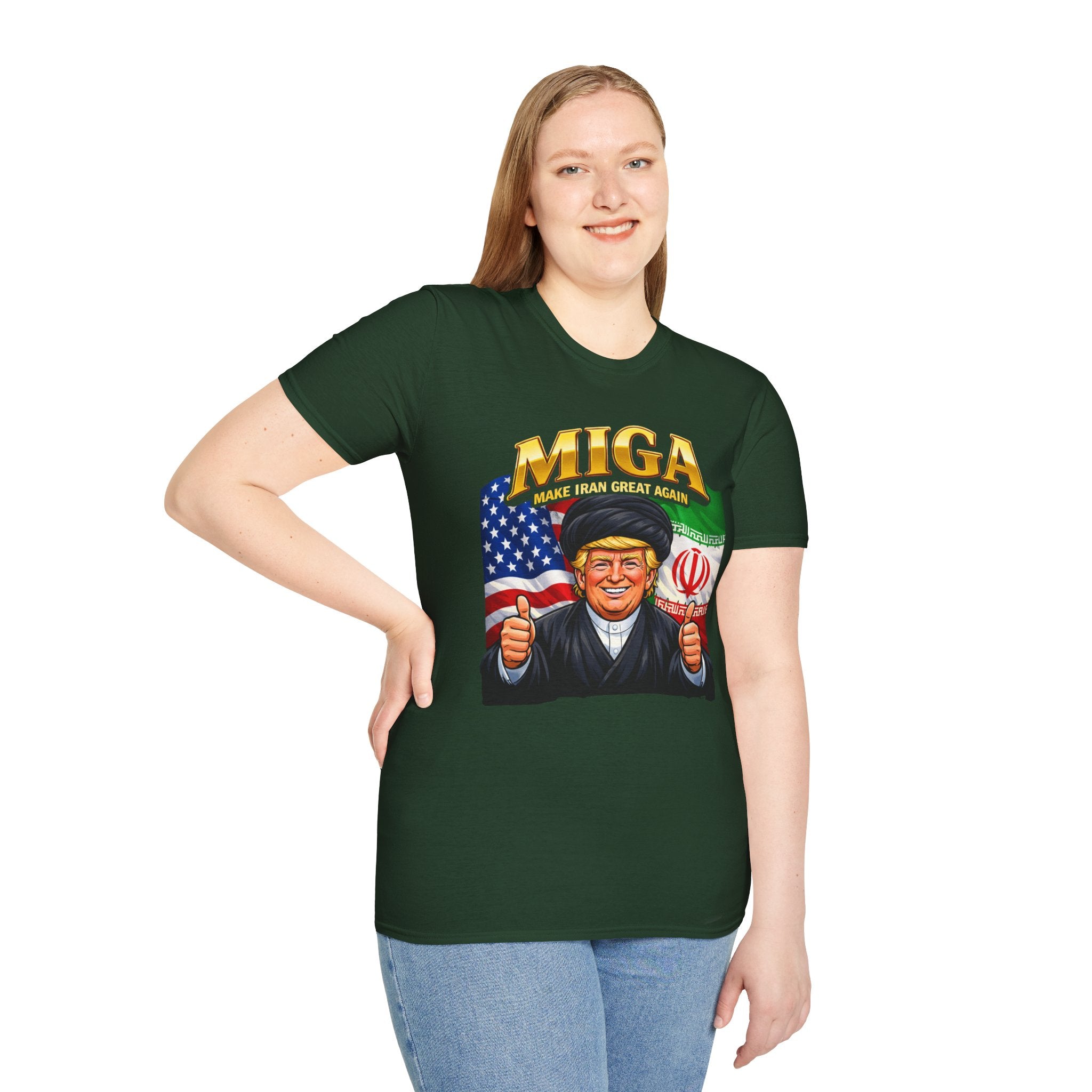 Funny Trump Iranian Flag Shirt Make Iran Great Again MIGA Softstyle T-Shirt Best