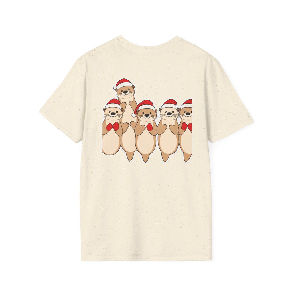 Christmas Otters Family T-Shirt | Cute Cartoon Holiday Design Unique Shirt Gift