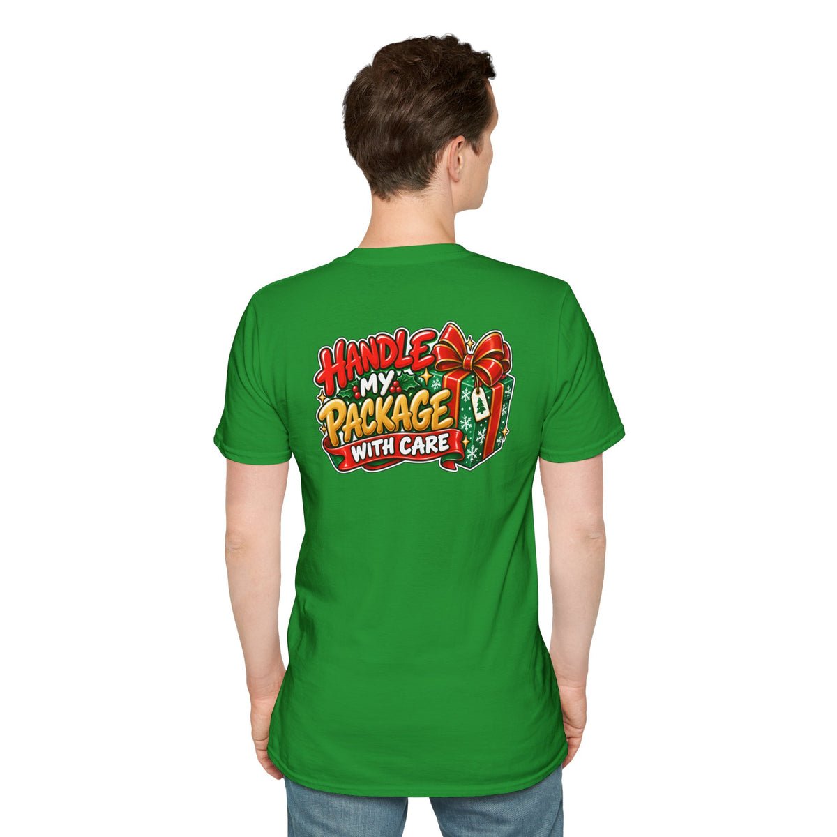 Funny Christmas Pun Tee Cheeky Holiday Shirt Dark Humor Funny Shirt HANDLE MY PACKAGE WITH CARE T-Shirt Unique Gift