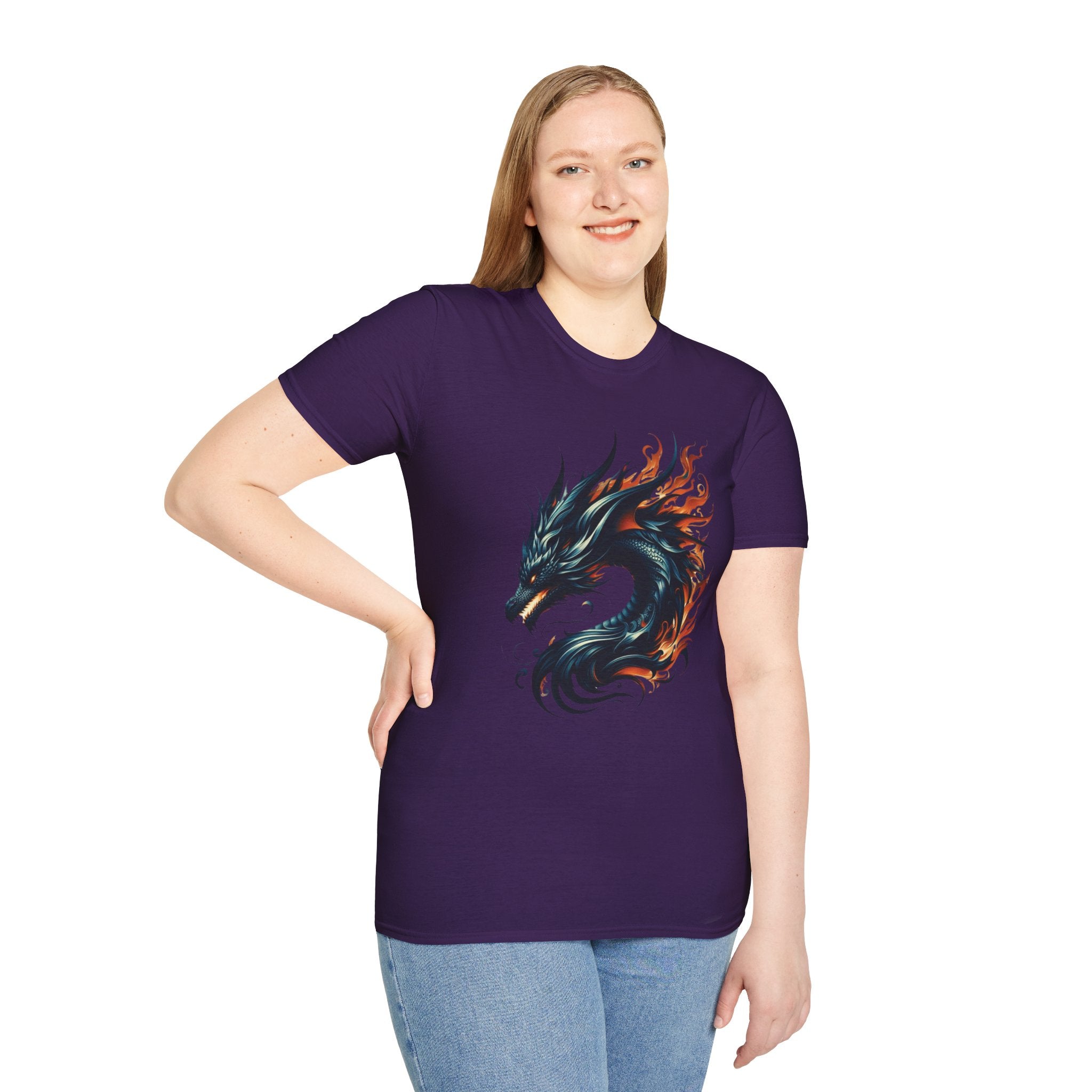 Dragon T-shirt Mens Graphic Tee Clothing Apparel Chinese Symbol Unisex Softstyle