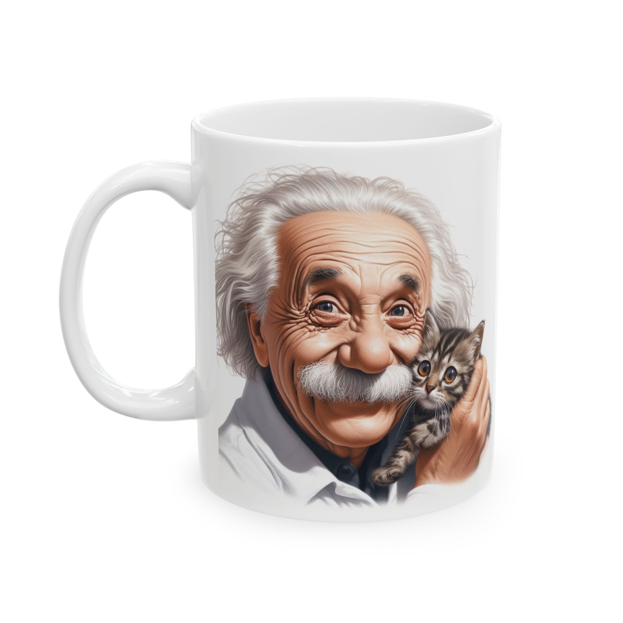 Funny Albert Einstein Mug Cat Animal Lover Tea Coffee Cup Ceramic Mug Unique Gift 11oz