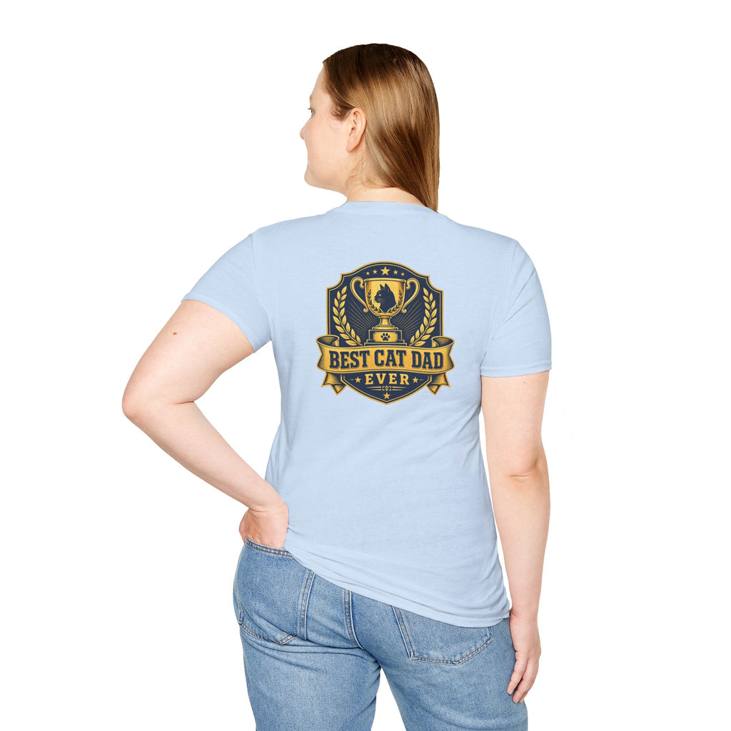 Best Cat Dad Ever Shirt Vintage Trophy Badge Cat Lover Graphic Tee Dark Humor Tee Unique Gift Funny Tshirt