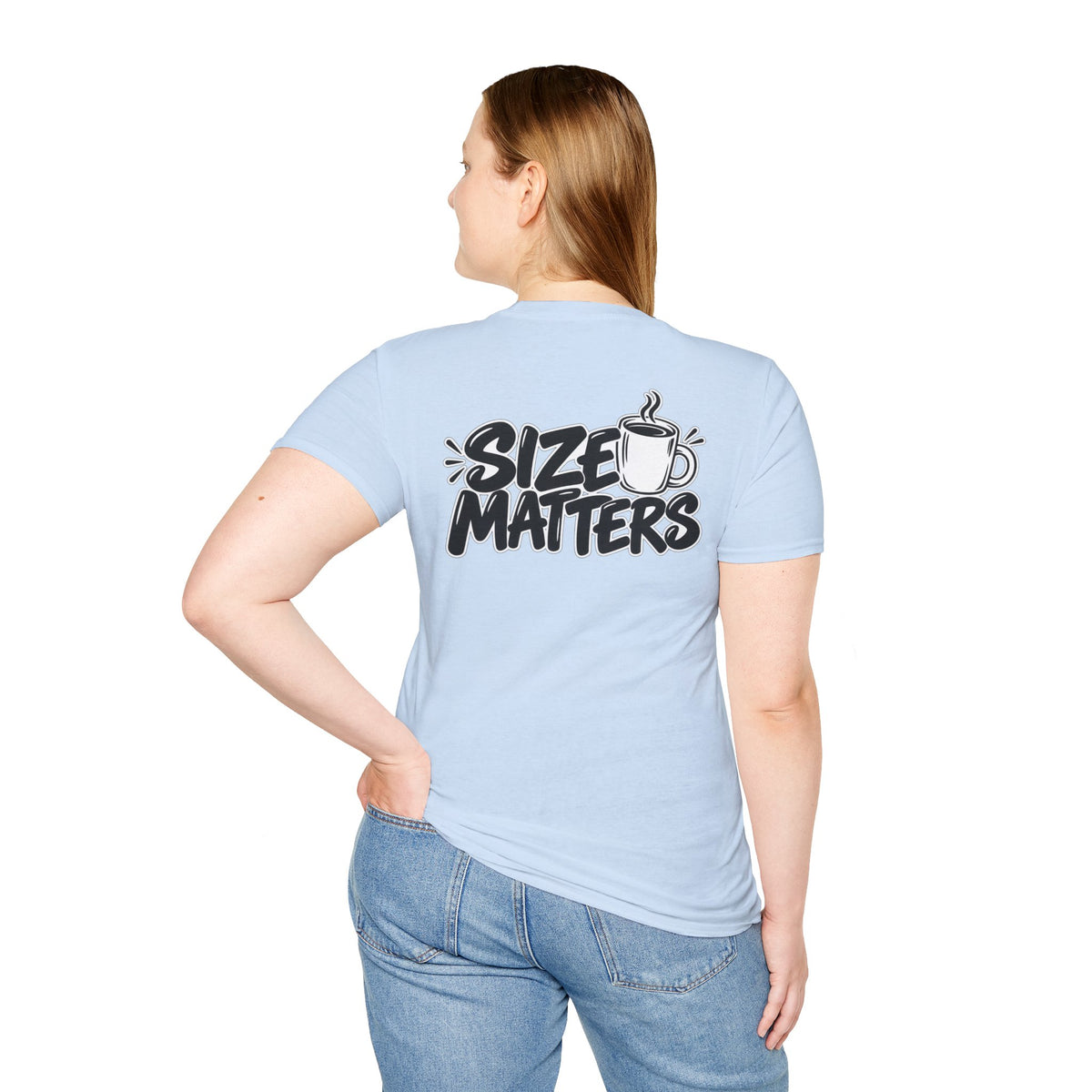 Dark Humor Funny Coffee Shirt Size Matters Novelty Graphic Tee Unique Gift