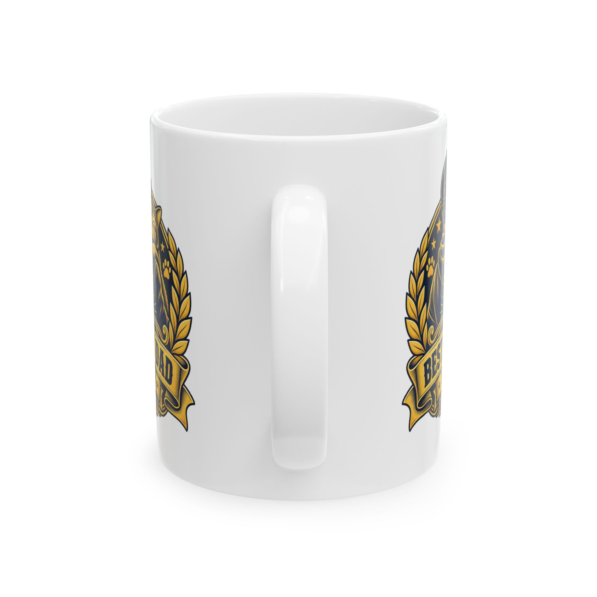 Best Cat Dad Ever Mug Vintage Trophy Badge Coffee Cup Gift Funny Coffee Mug