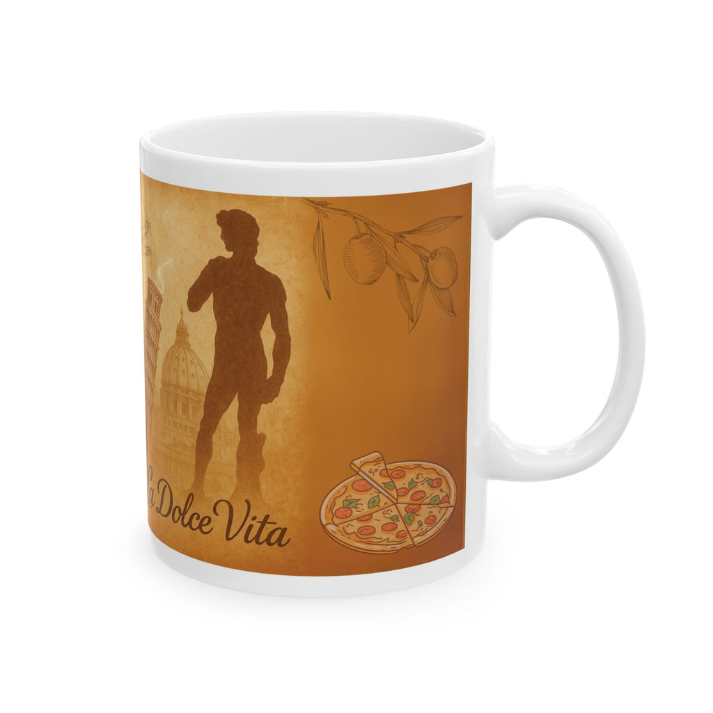Italy Mug Italian Flag Unique Tea Coffee Cup White Ceramic Mug Best Travel Gift Pisa Tower