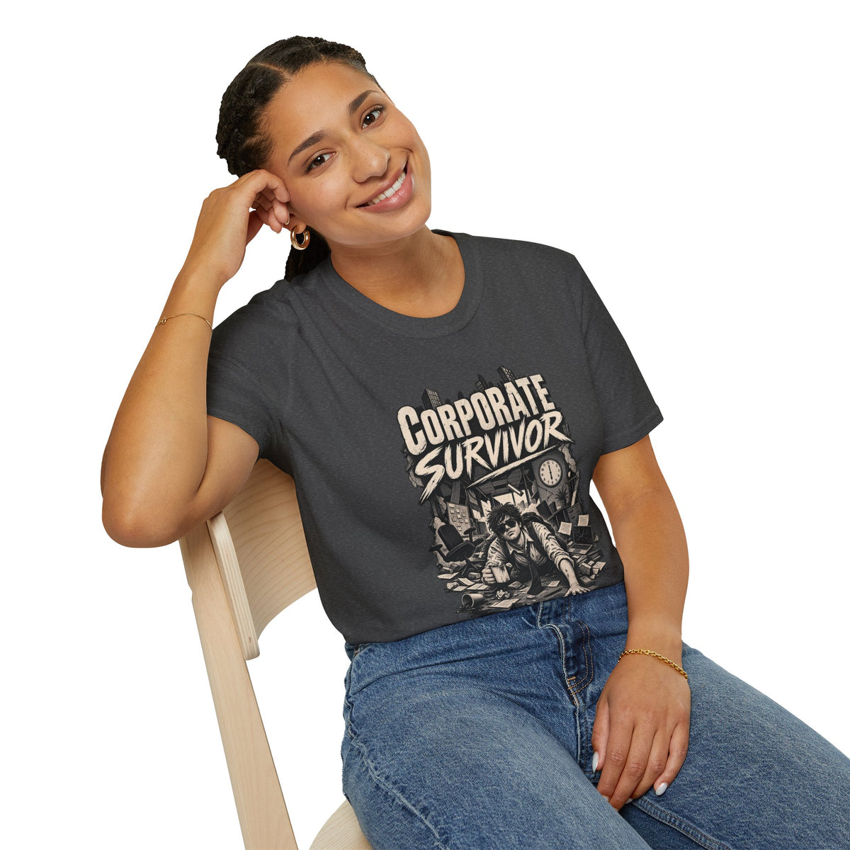 Funny Dark Humor Tshirt — Funny Office Tshirt Dark Humor Graphic Tee Unique Coworker Gift CORPORATE SURVIVOR Shirt