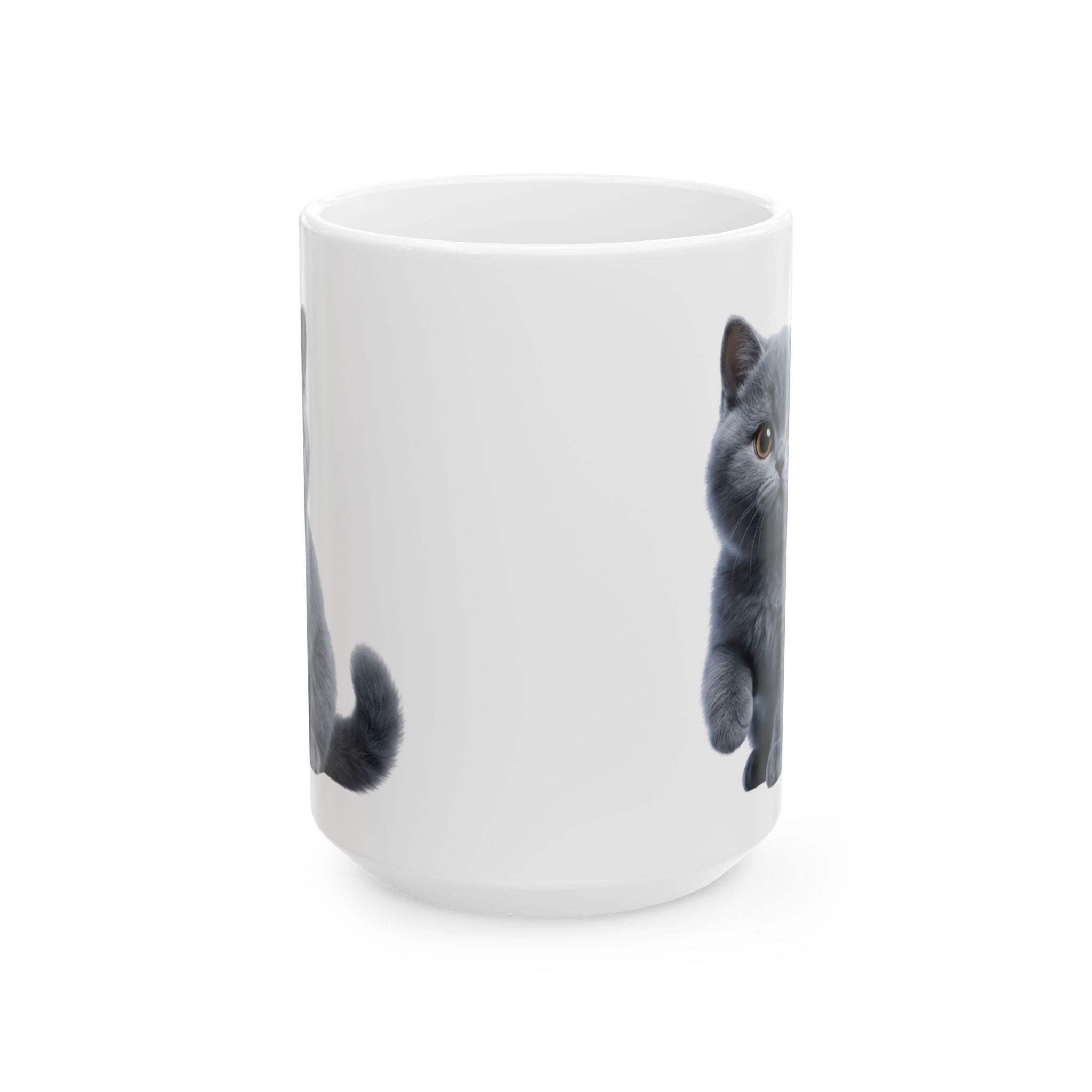 Funny British Shorthair Cat Mug Cute Detective Cat Coffee Cup Lover Gift Ceramic Mug 11oz 15oz