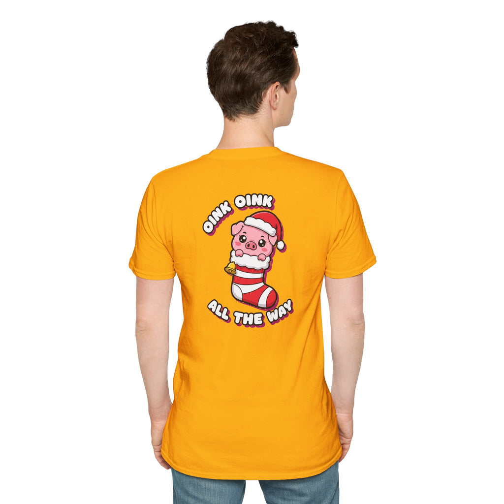 Cute Christmas Shirt Oink Oink All The Way Funny Animal Unisex Softstyle Tee Christmas Gift