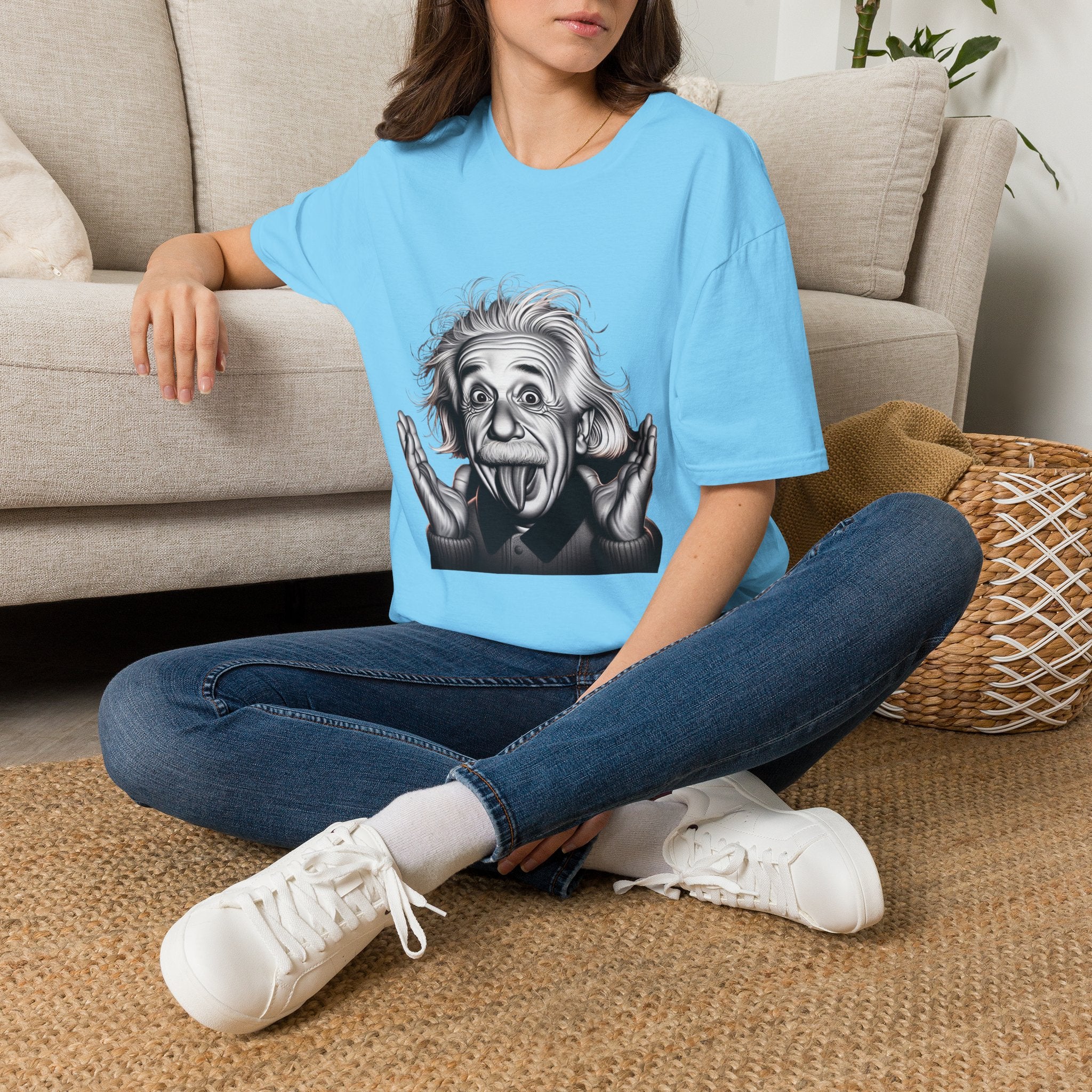 Funny Albert Einstein Print T-Shirt Unisex Softstyle T-Shirt Cotton Unique Gift