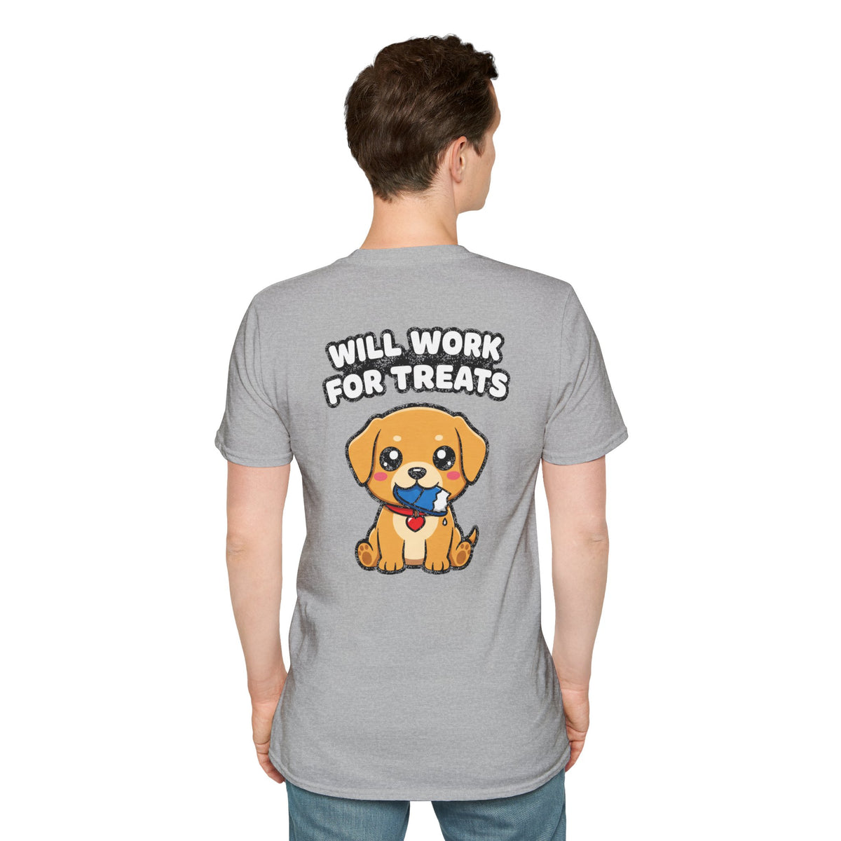 Cute Labrador Shirt Will Work For Treats Funny Dog Lover Unisex Softstyle Tee Gift