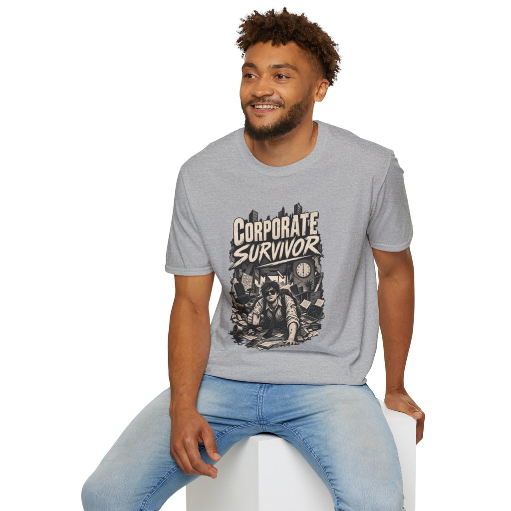 Funny Dark Humor Tshirt — Funny Office Tshirt Dark Humor Graphic Tee Unique Coworker Gift CORPORATE SURVIVOR Shirt